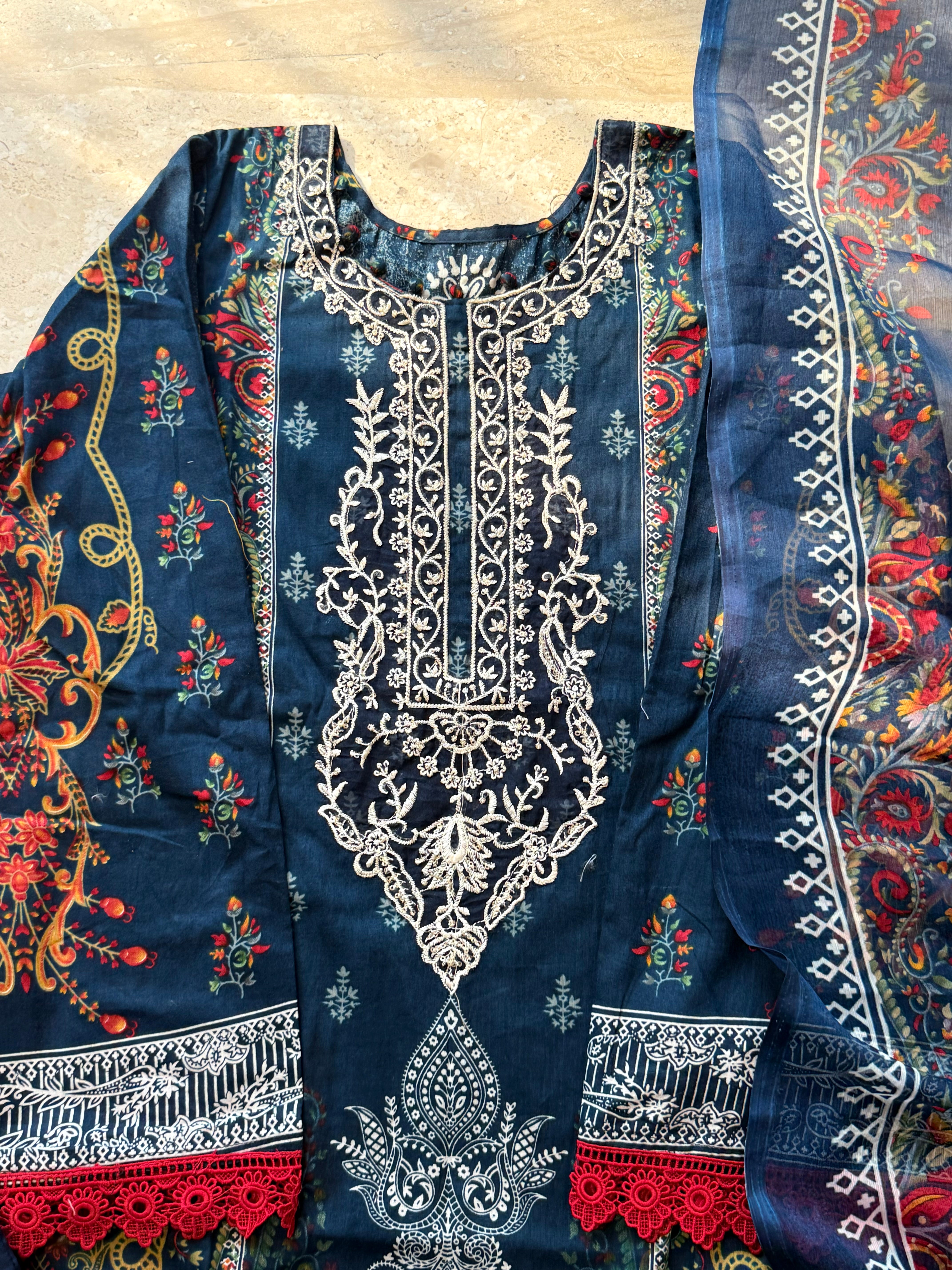 HARSHA BLUE READYMADE SUIT Q