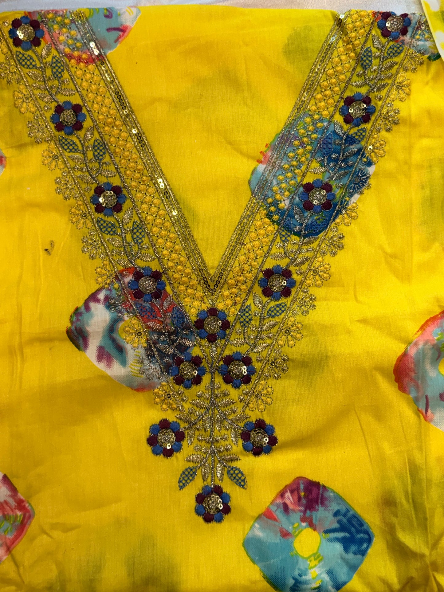 ROZANA YELLOW PURE COTTON SUIT 5 Q