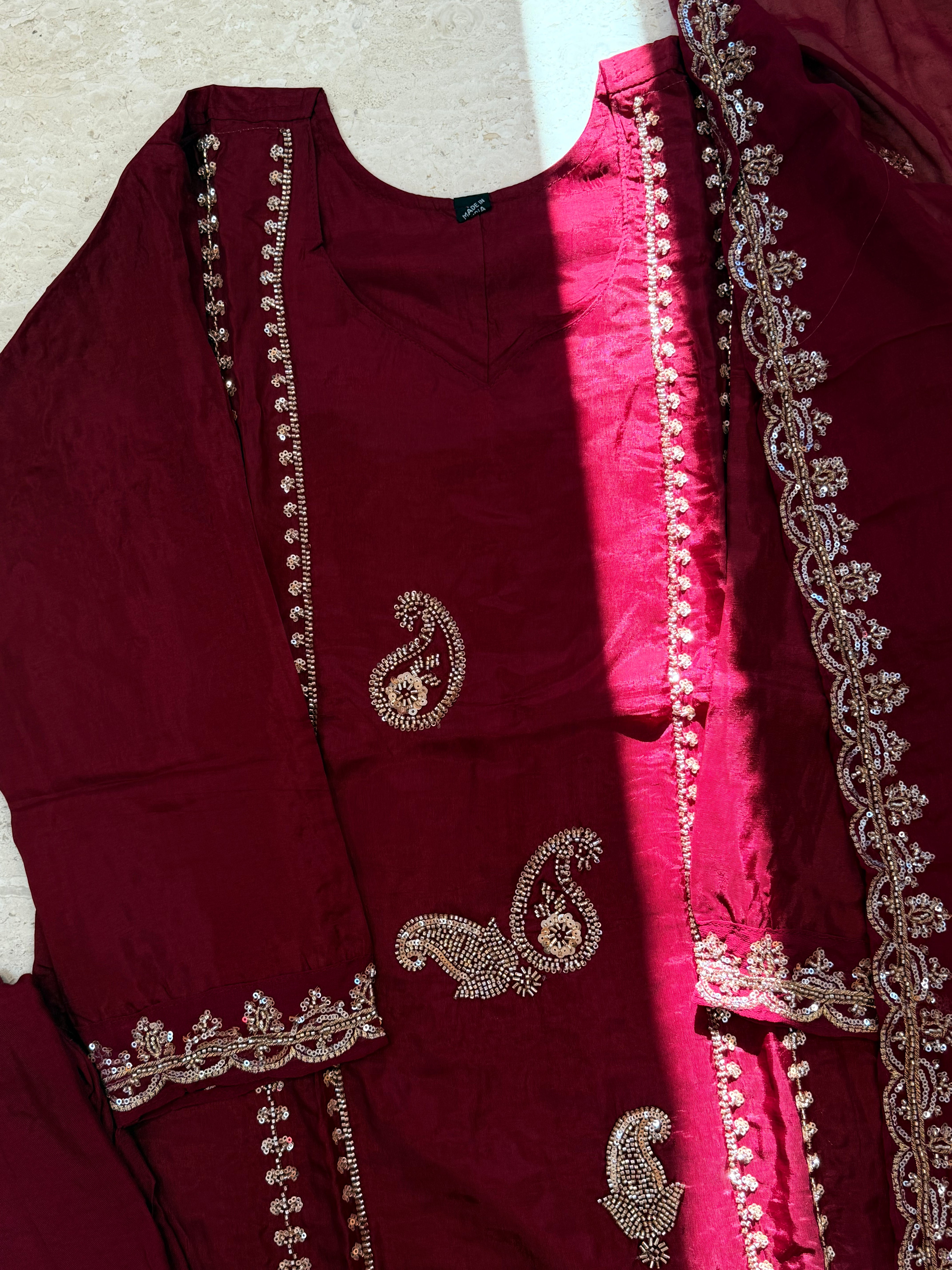 UPADA SILK READYMADE EMBROIDERY SUIT 8001 Q