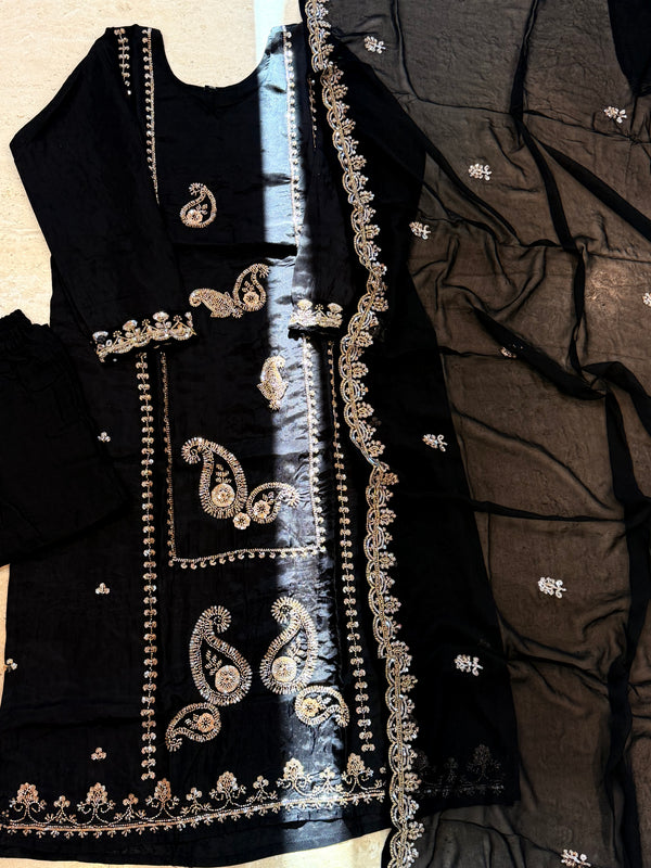 UPADA SILK READYMADE EMBROIDERY SUIT 8001