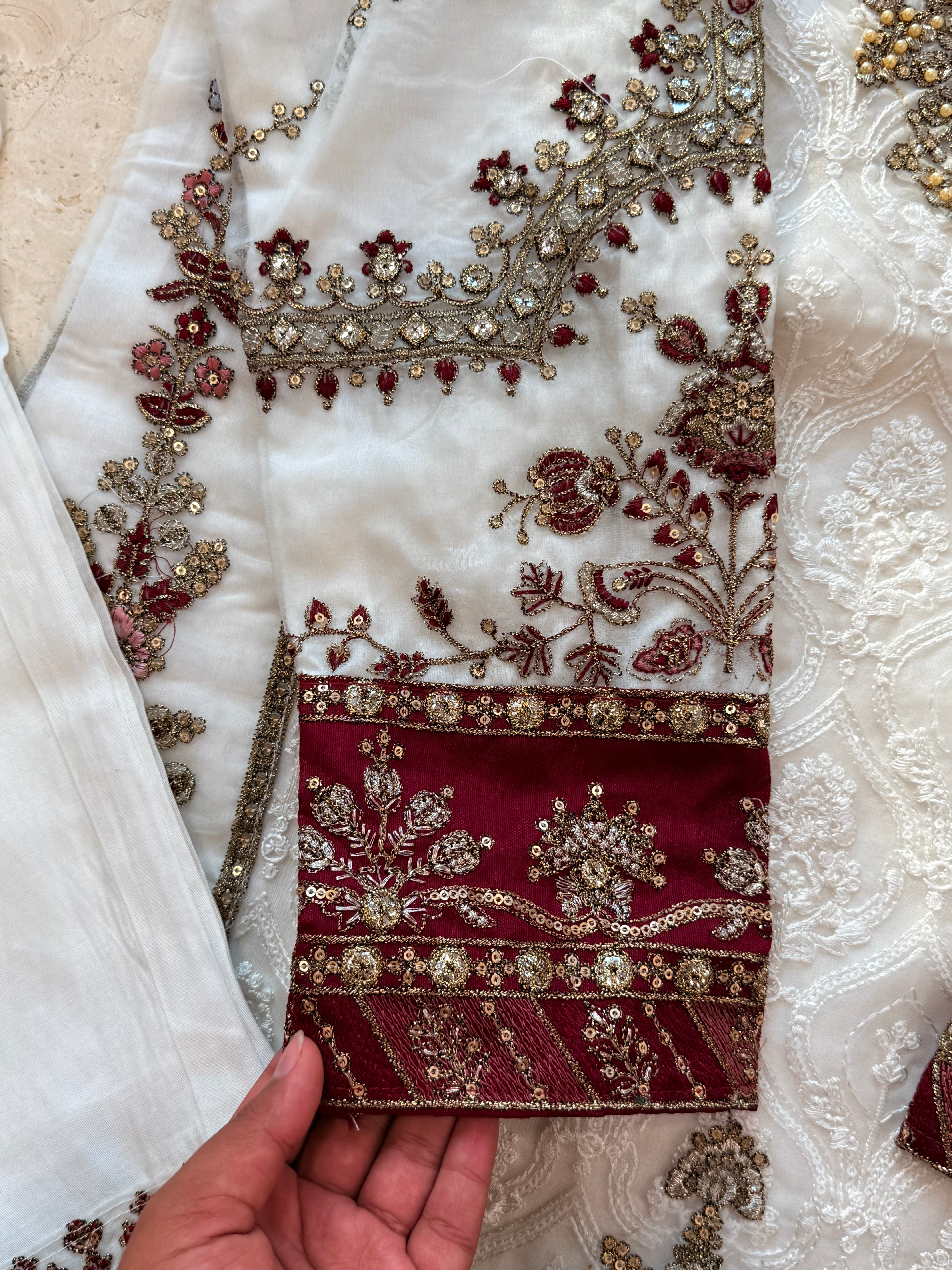 RUHI WHITE ORGANZA SUIT 7 -R