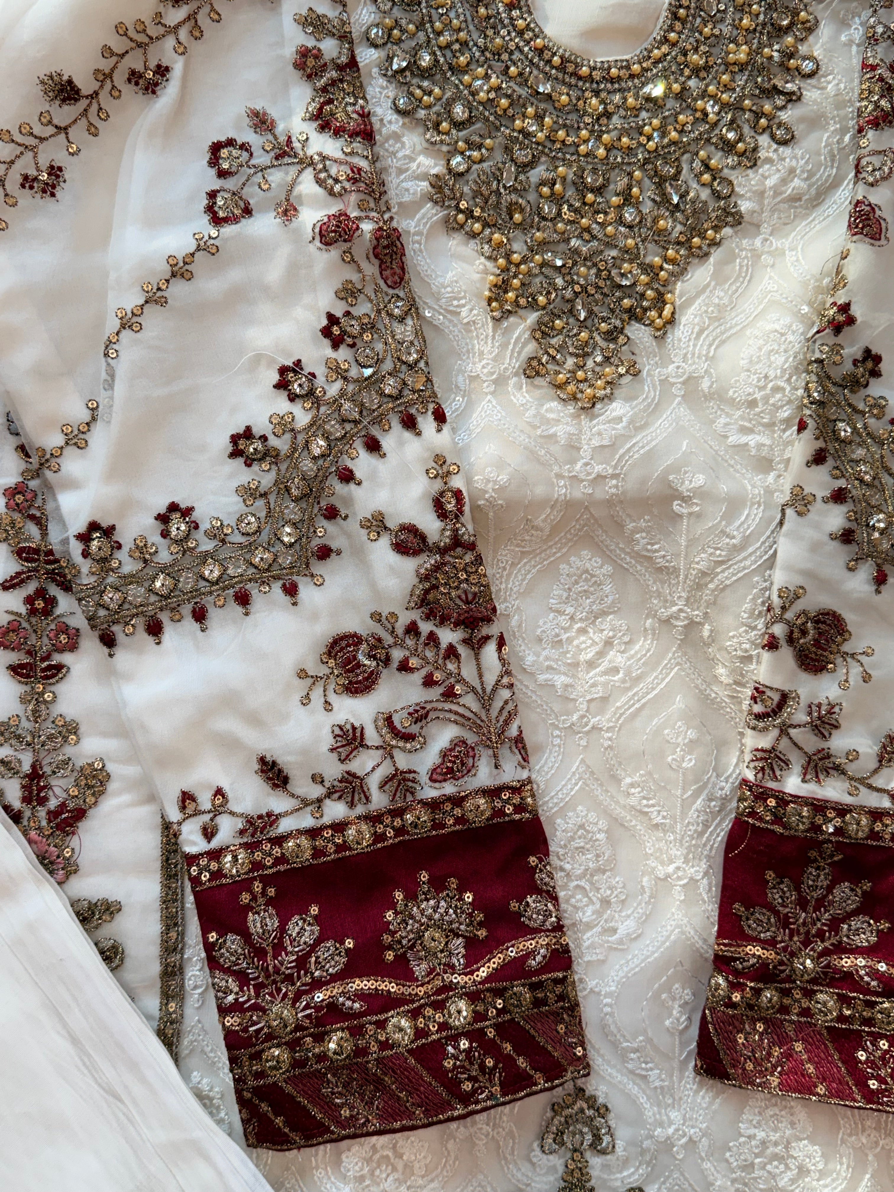 RUHI WHITE ORGANZA SUIT 7 -R