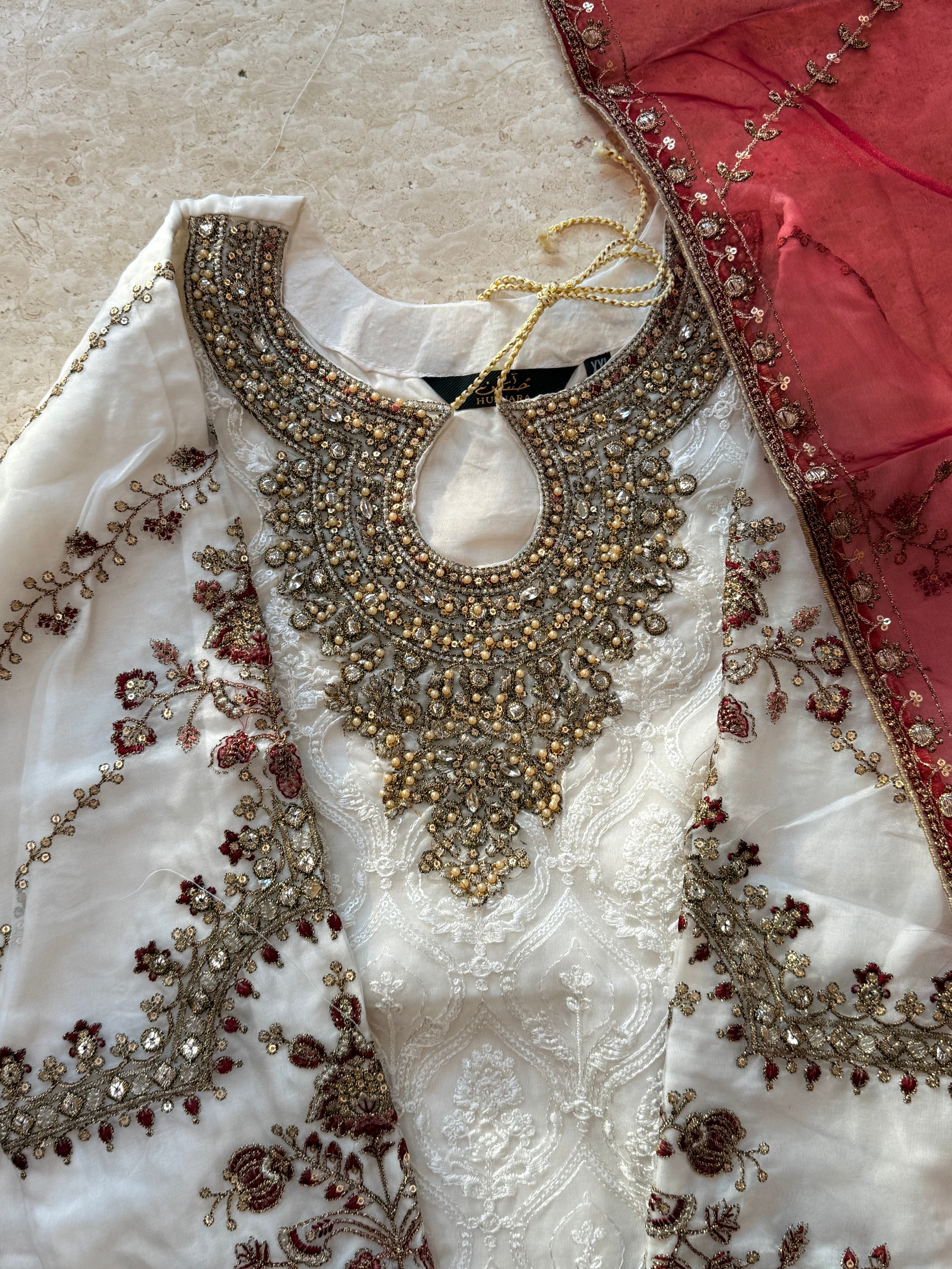 RUHI WHITE ORGANZA SUIT 7 -R