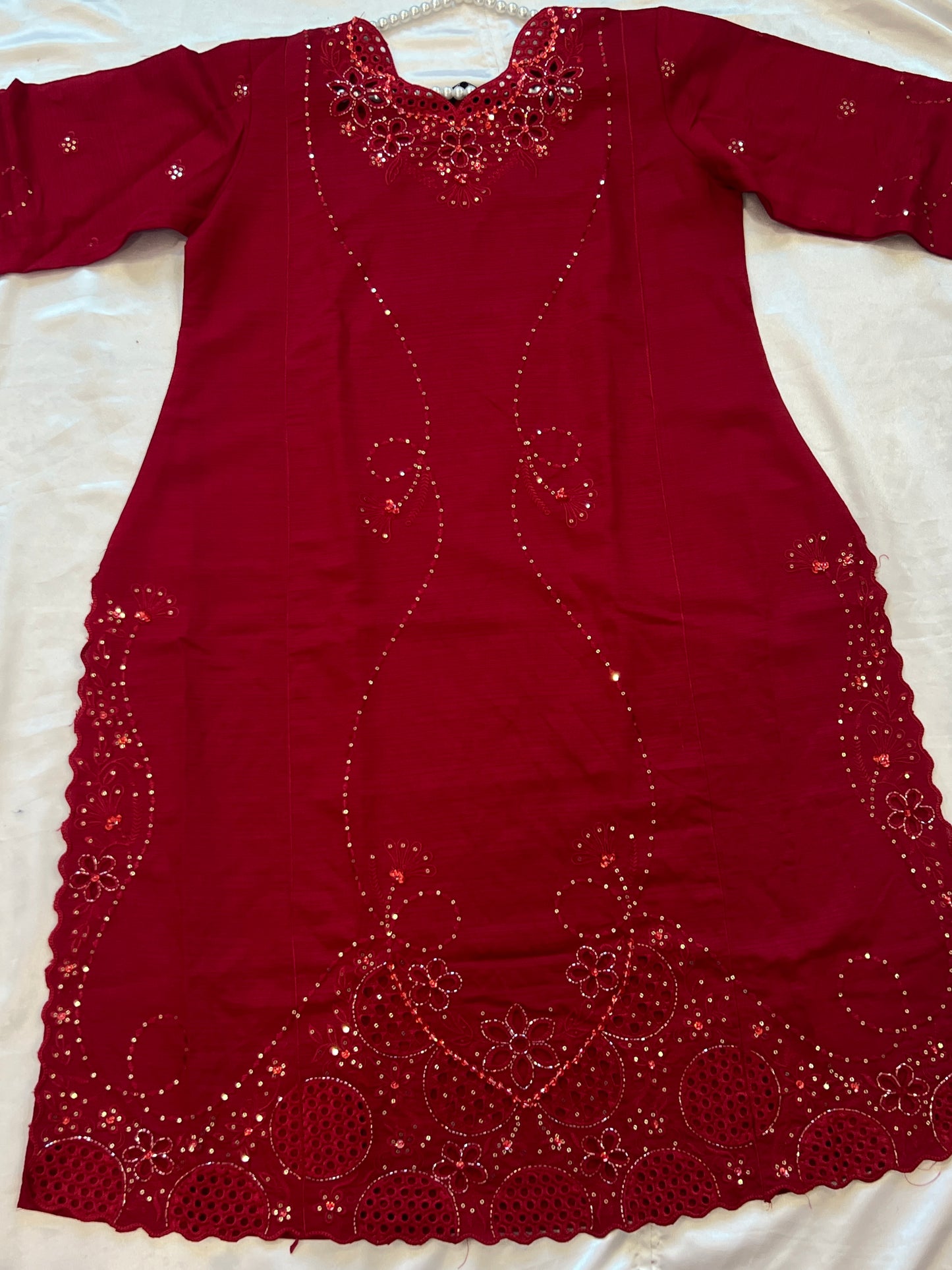 ZARQASH MAROON CUTWORK EMBROIDERY SUIT