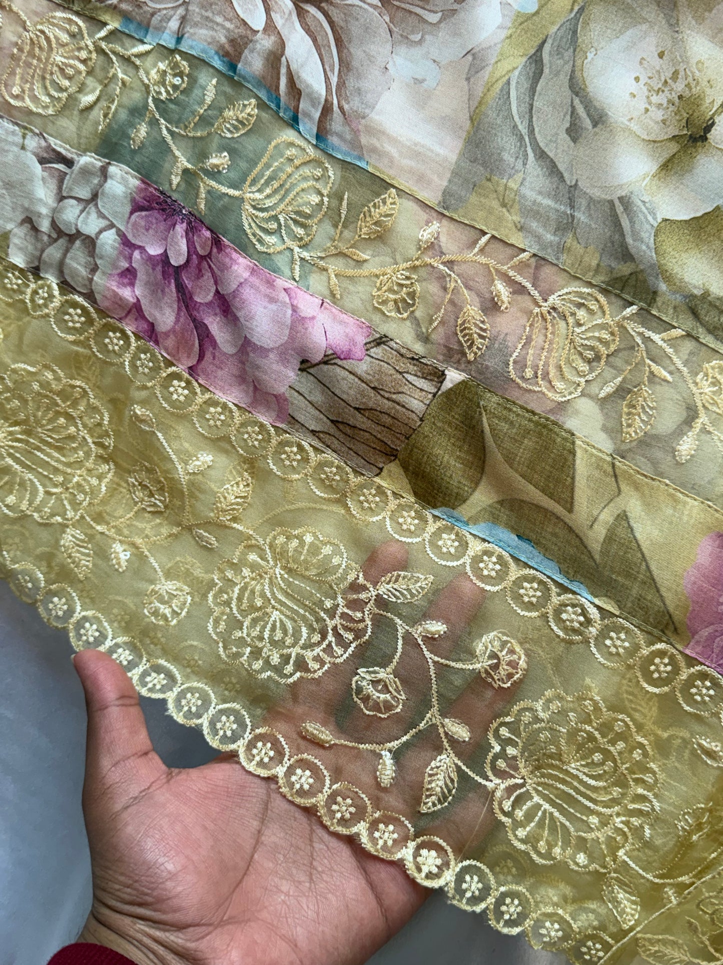 SHAHEEN LIME GREEN PURE MUSLIN SUIT 2 Q