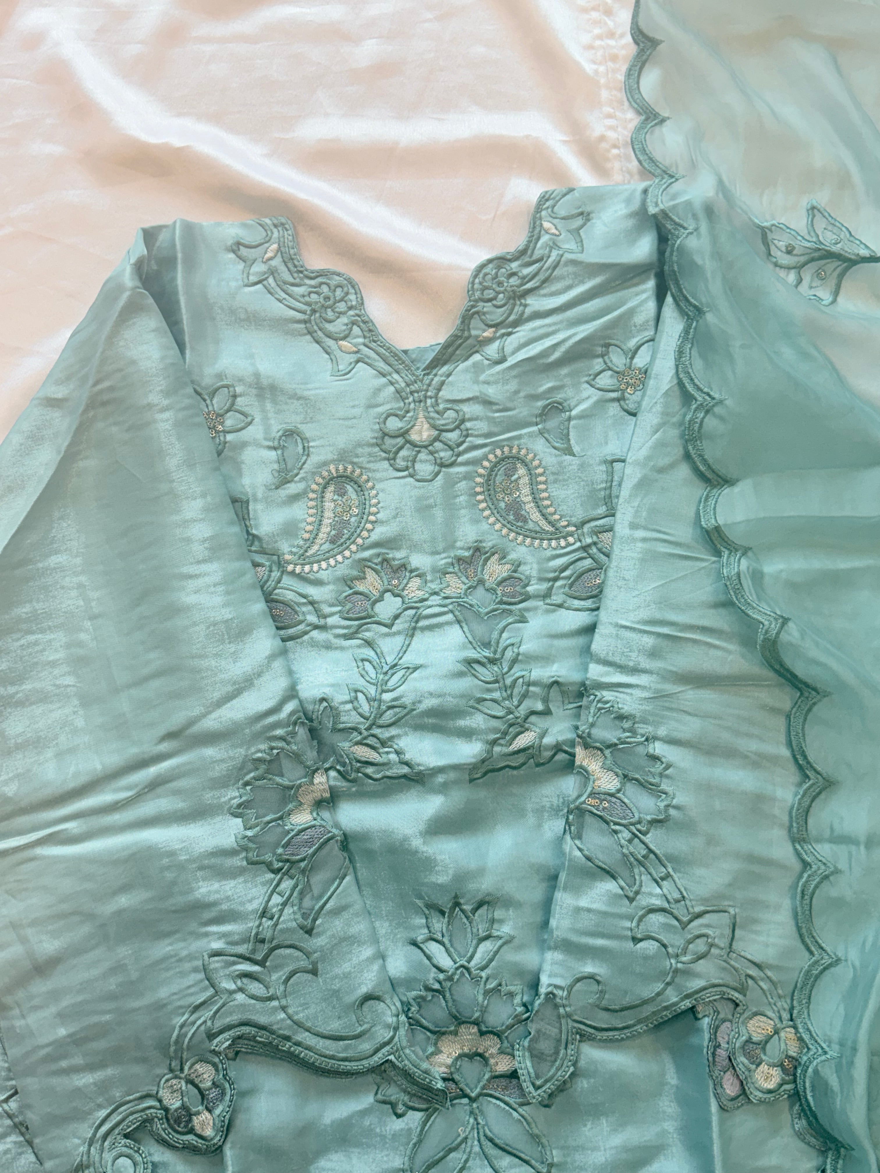 SATIN FARSHI SHALWAR SUIT 3 Q