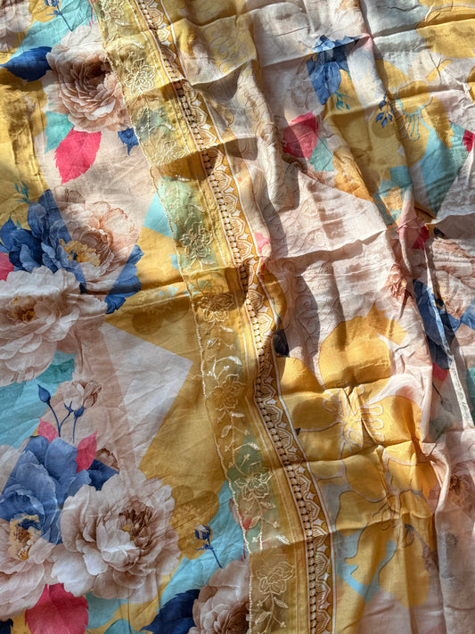 SHAHEEN MUSTERED PURE MUSLIN SUIT 1 Q