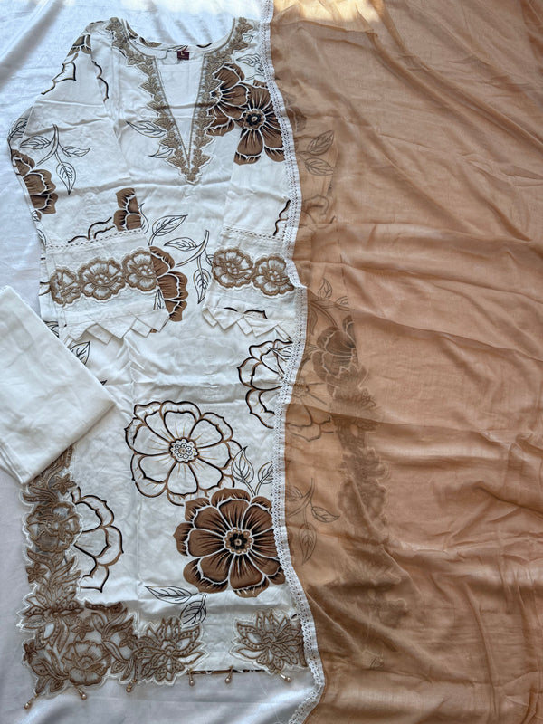 LAWN CUTWORK READYMADE SUIT