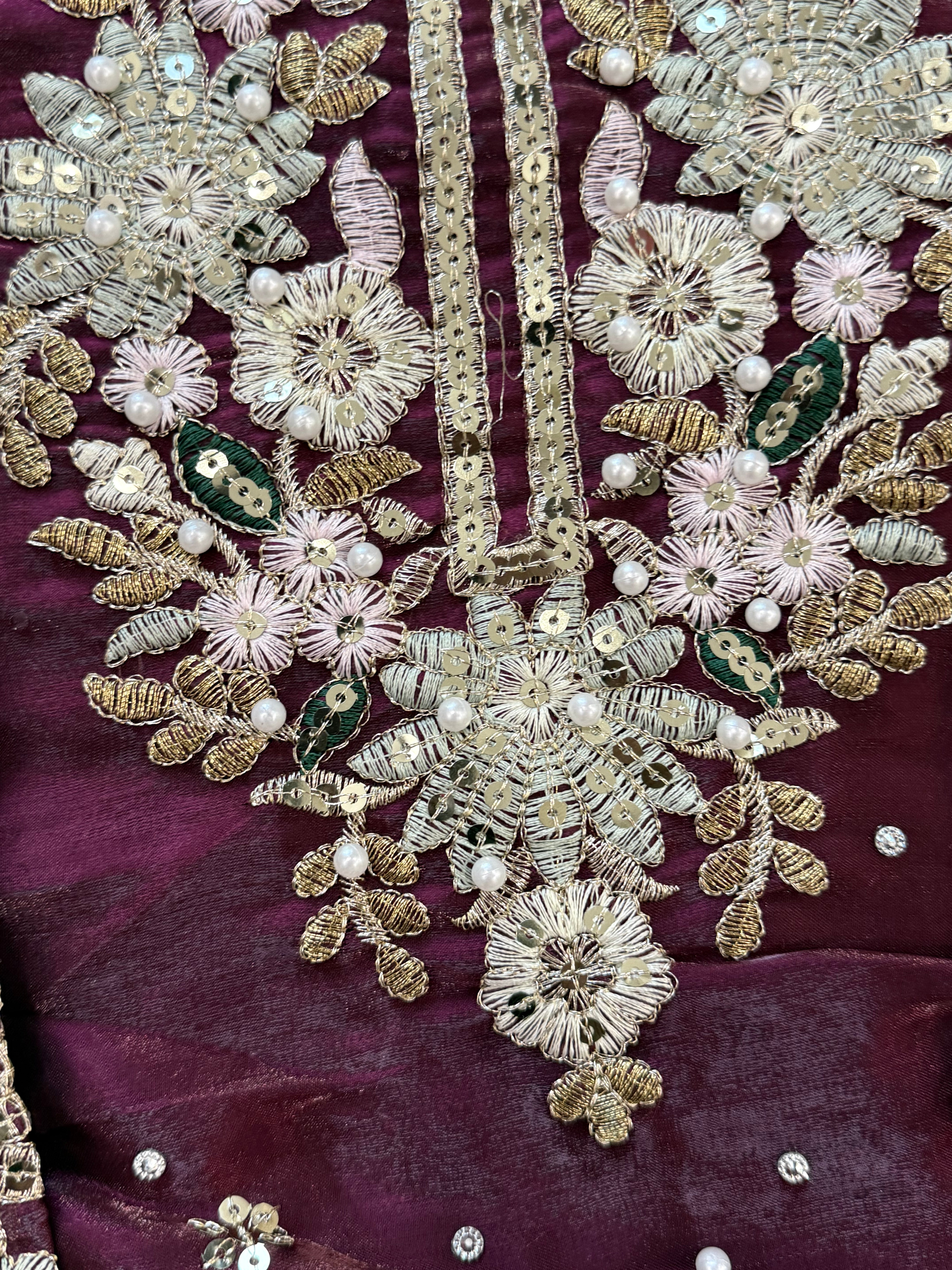 JIMMY CHOO WINE READYMADE EMBROIDERY SUIT 4 Q