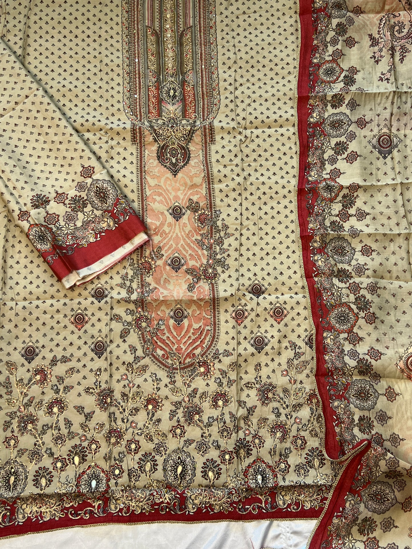 SAIRA MUSLIN HAND WORK EMBROIDERY SUIT 3 Q