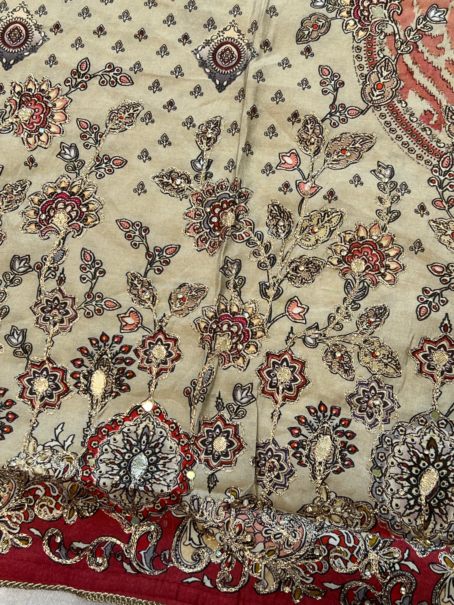 SAIRA MUSLIN HAND WORK EMBROIDERY SUIT 3 Q