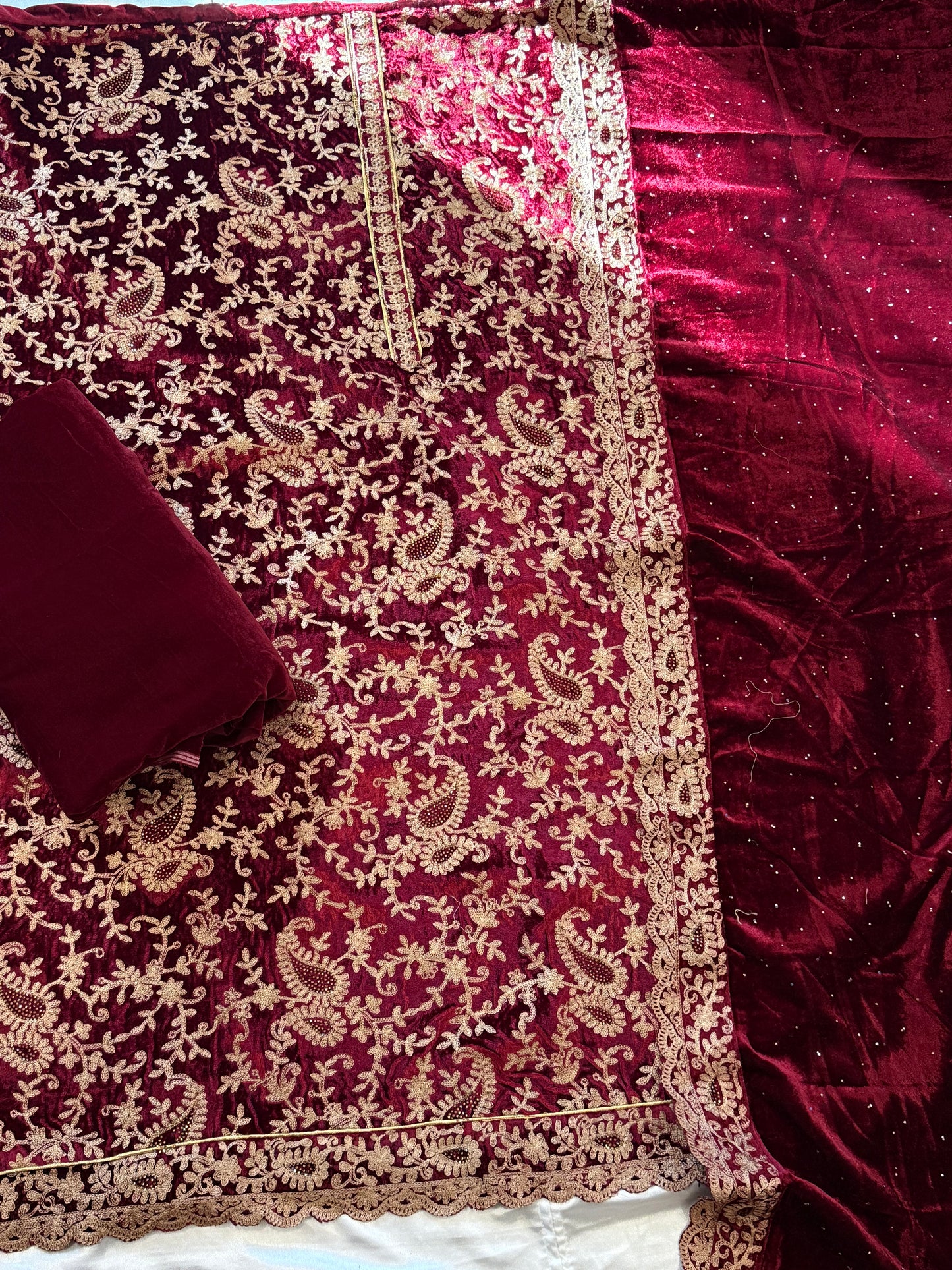 MEHER VELVET EMBROIDERY SUIT 3 Q