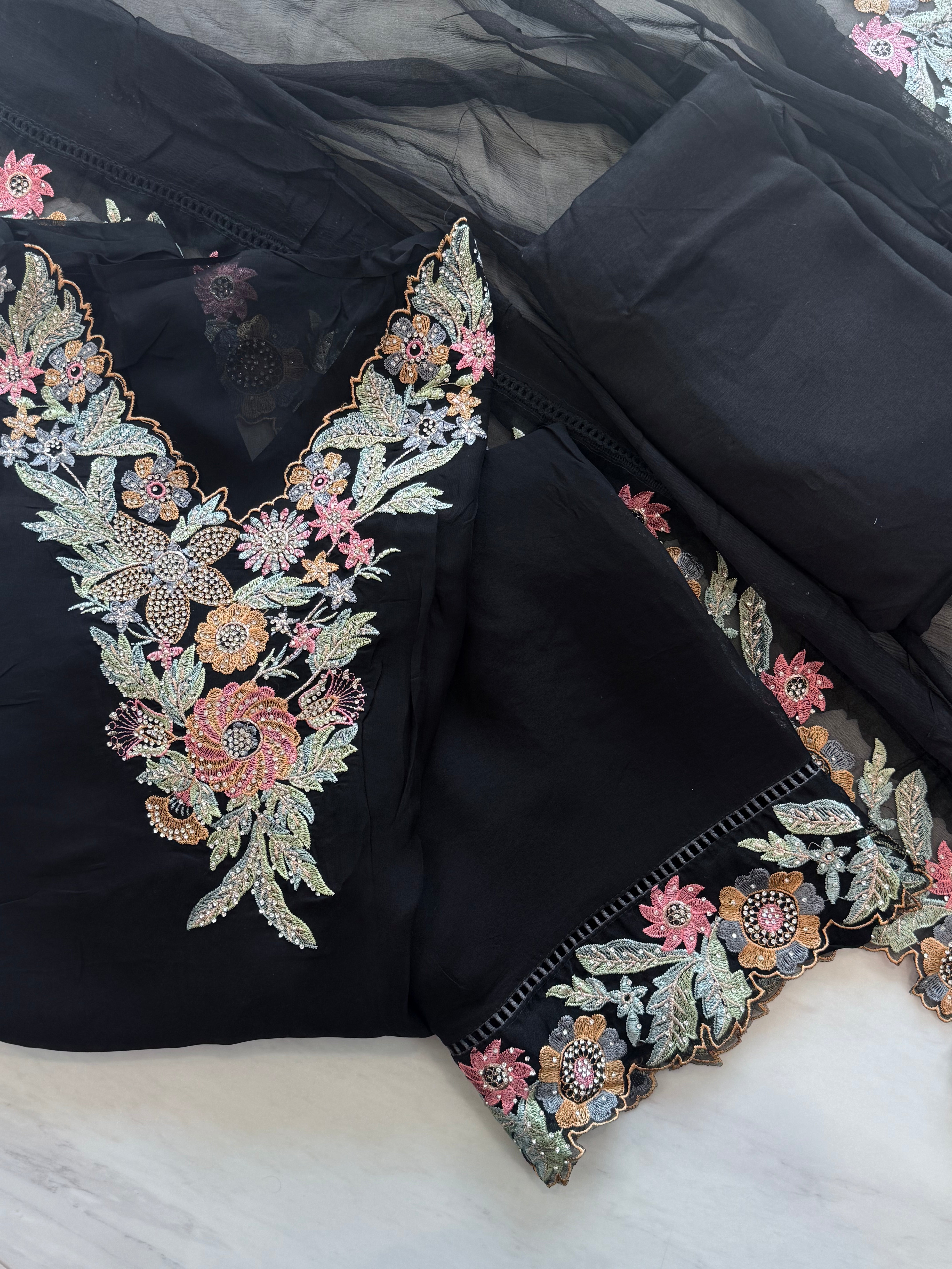 AFREEN ORGANZA EMBROIDERY SUIT 1 Q