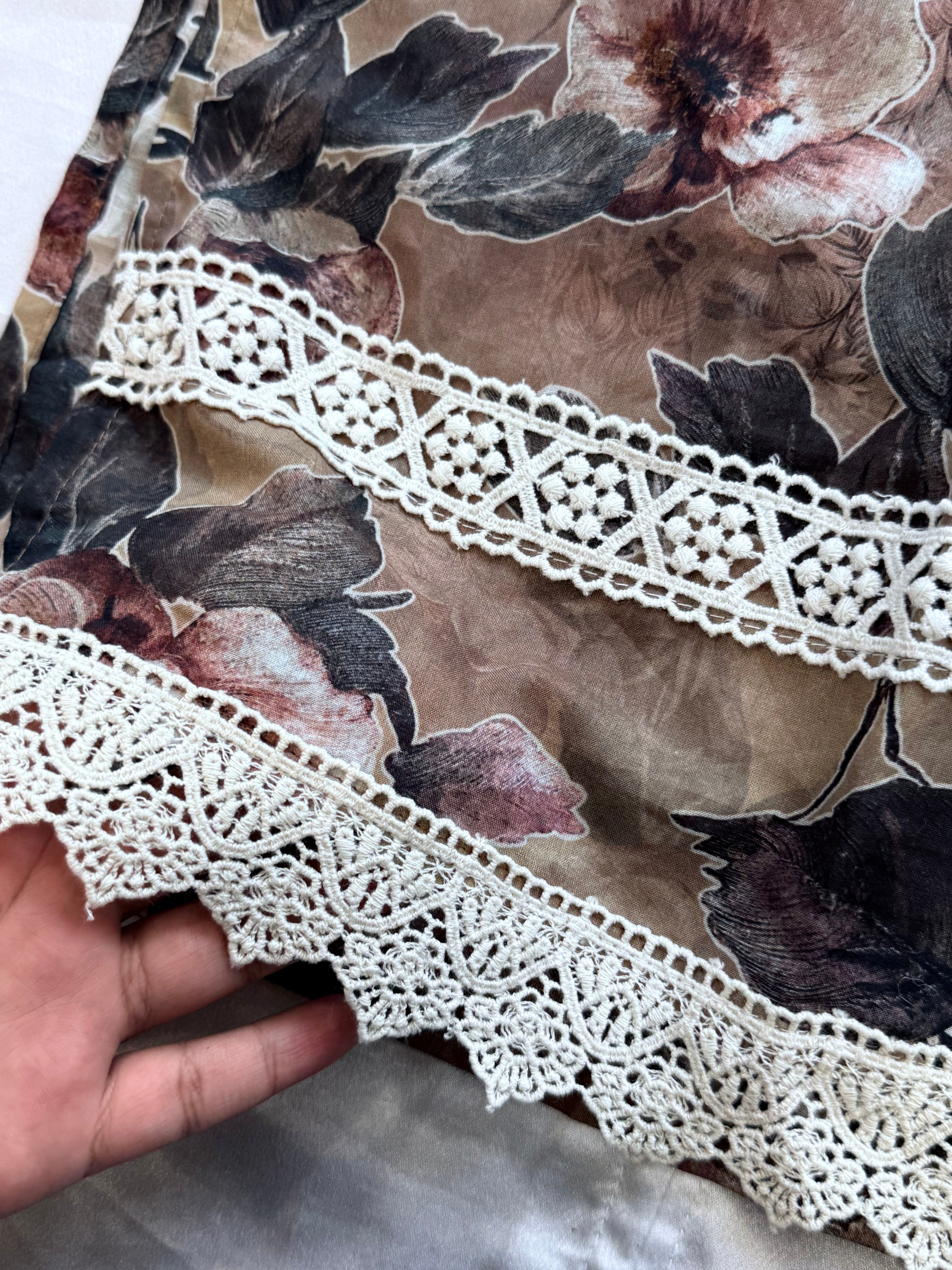 BROWN LAWN READYMADE SUIT