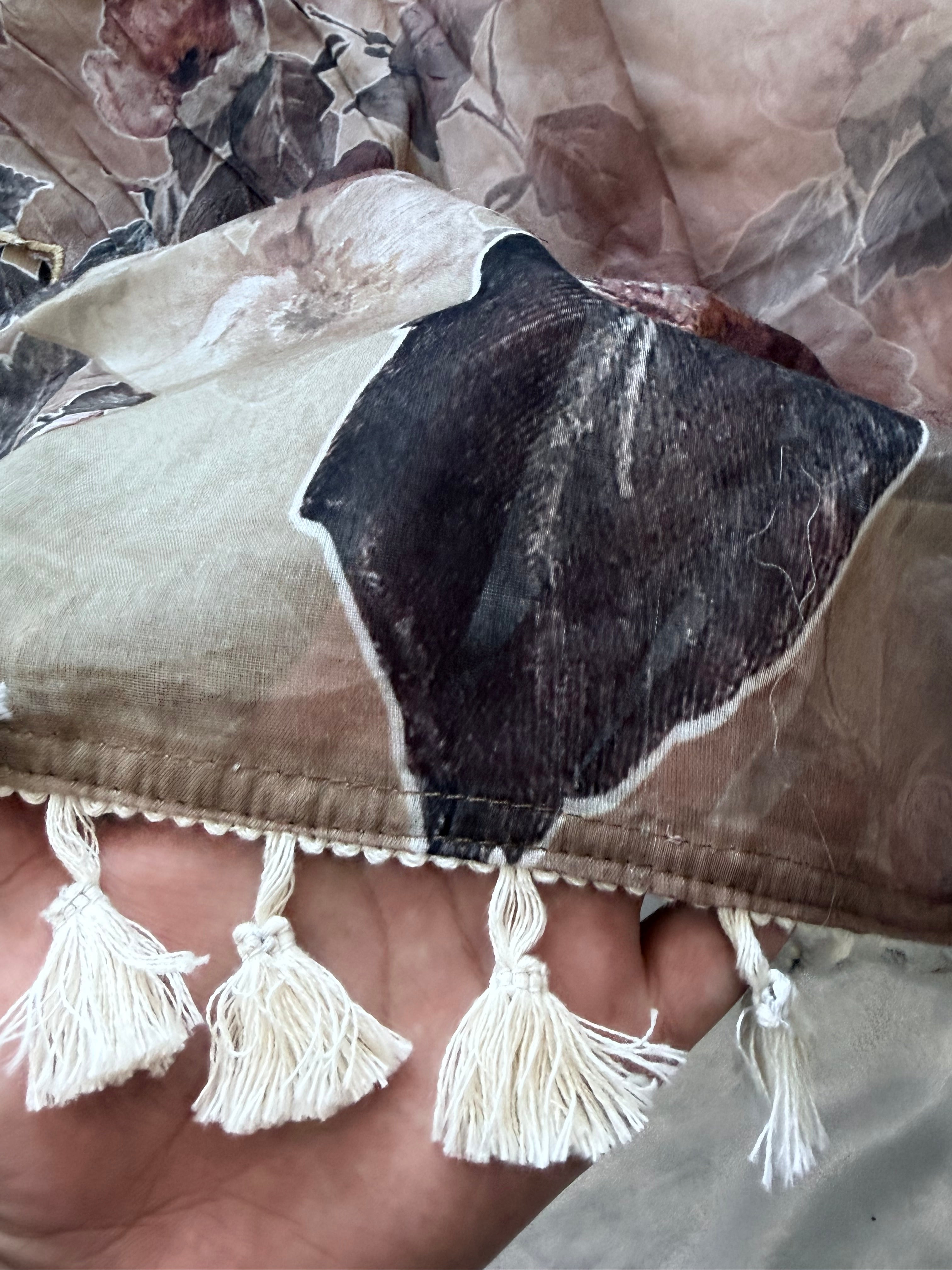 BROWN LAWN READYMADE SUIT