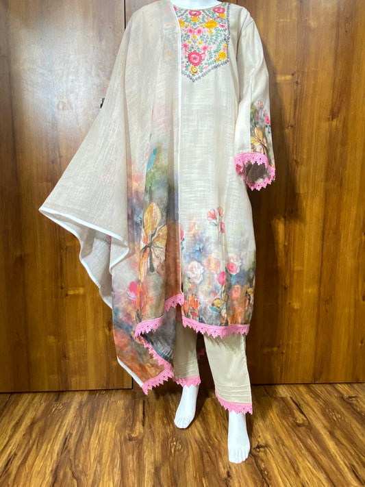 LINEN EMBROIDERY READYMADE SUIT
