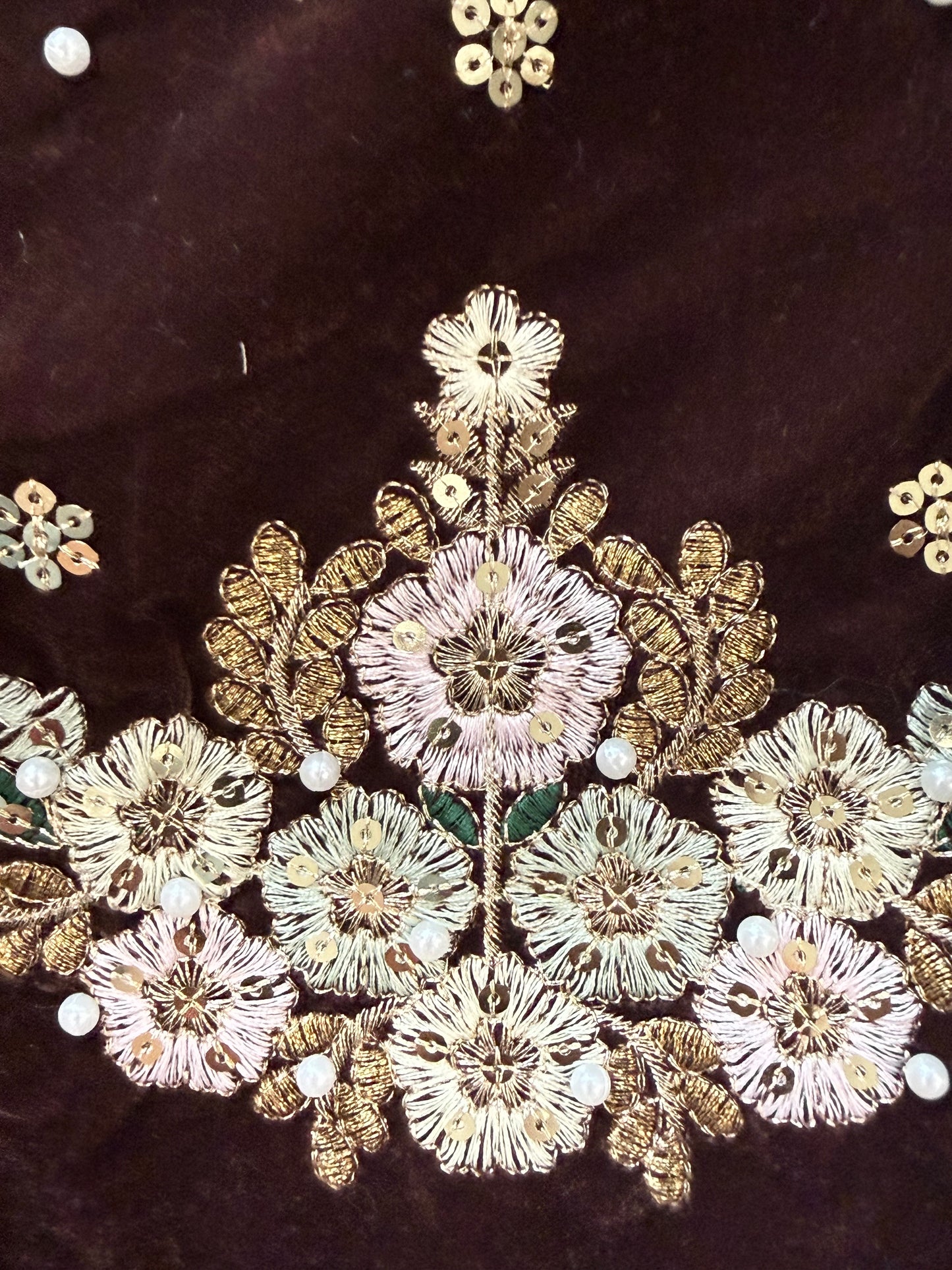 JIMMY CHOO BROWN VELVET READYMADE SUIT 6 Q