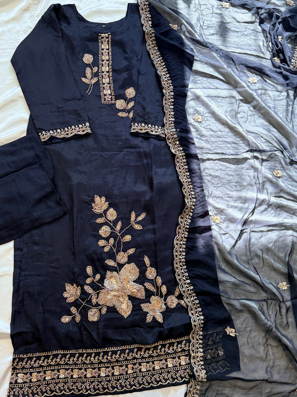 UPADA SILK READYMADE EMBROIDERY SUIT 8001