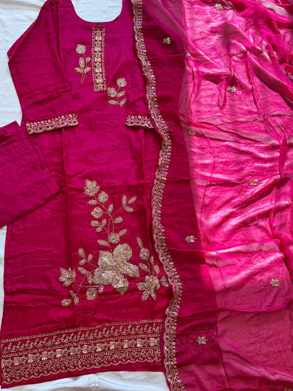 UPADA SILK READYMADE EMBROIDERY SUIT 8001
