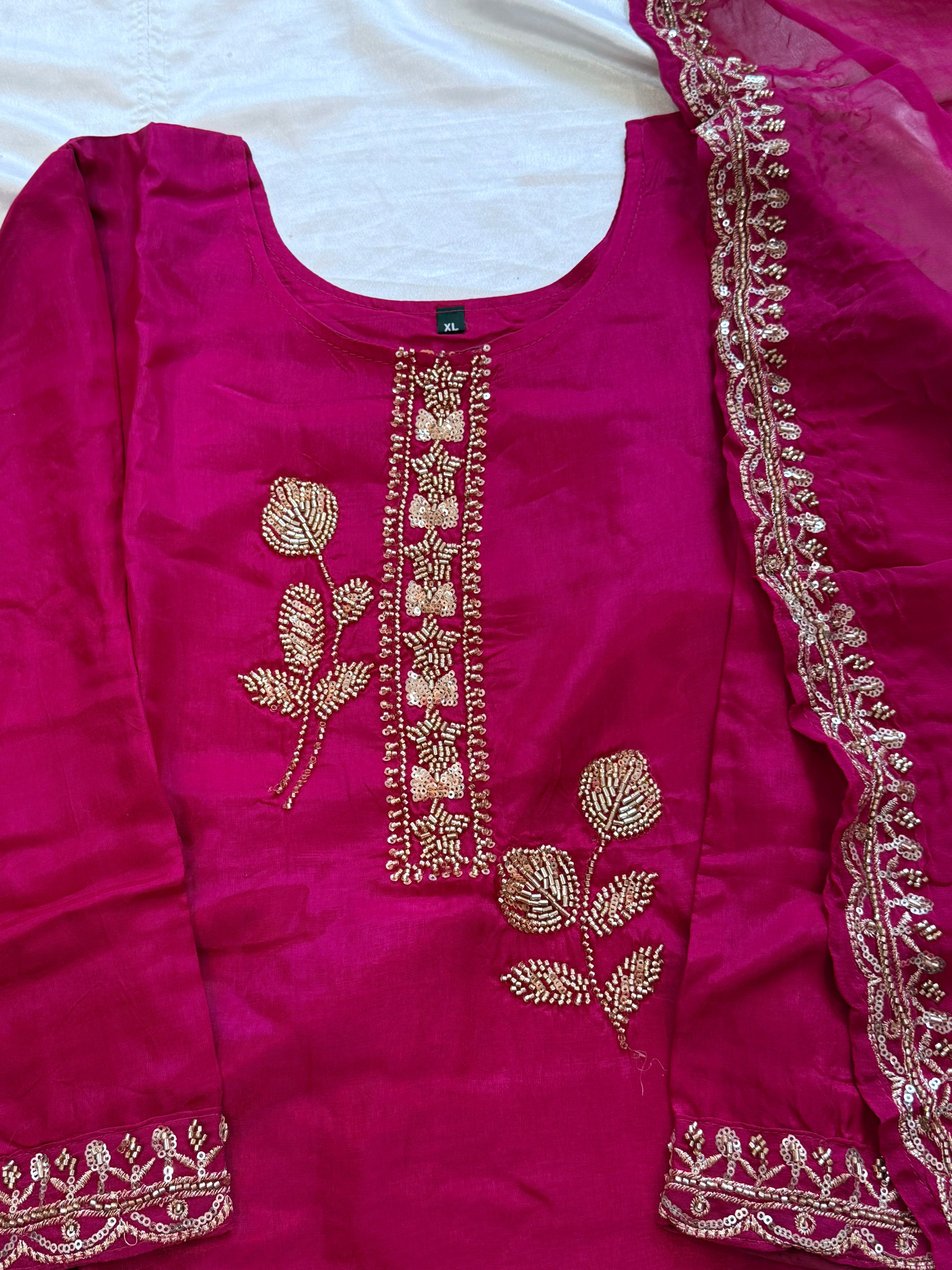 UPADA SILK READYMADE EMBROIDERY SUIT 8001 Q