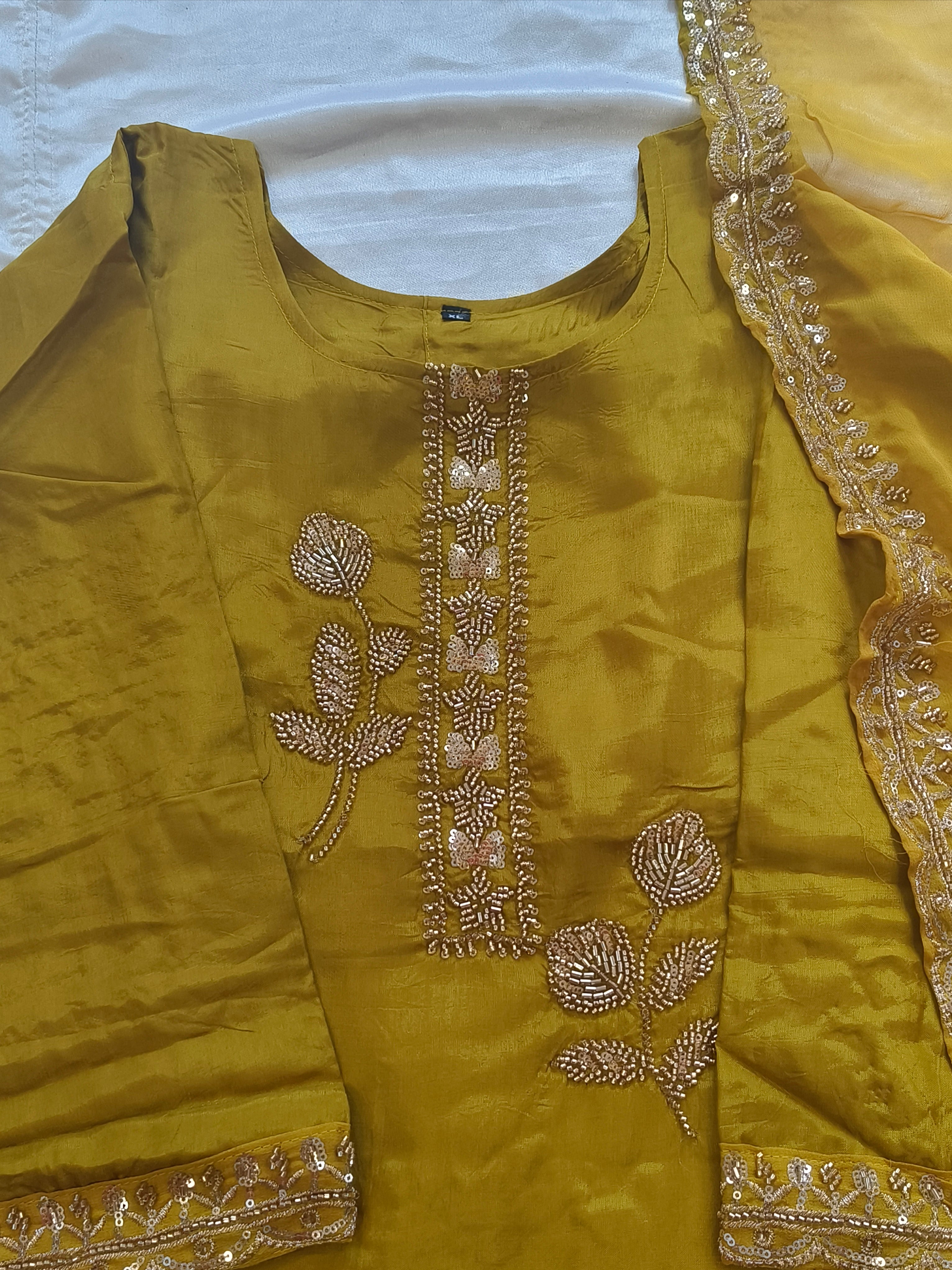 UPADA SILK READYMADE EMBROIDERY SUIT 8001 Q