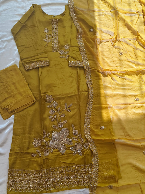 UPADA SILK READYMADE EMBROIDERY SUIT 8001 Q