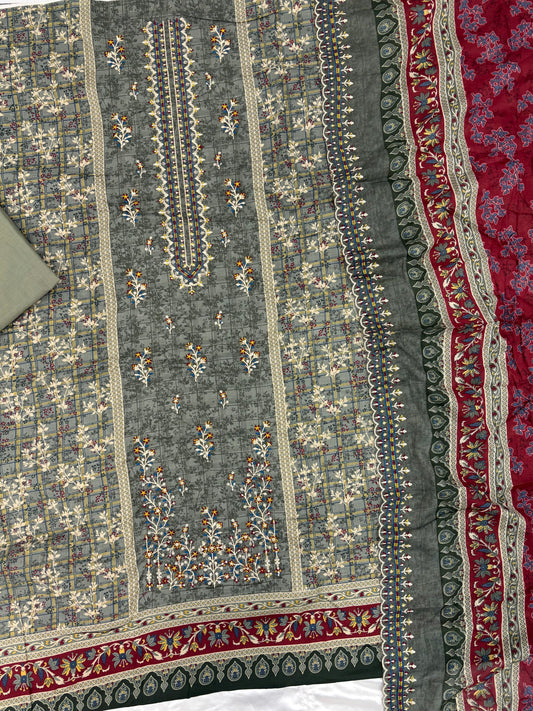 BINSAEED LAWN EMBROIDERY SUIT 4 Q