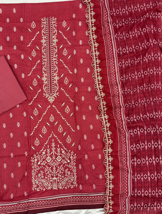 BINSAEED LAWN EMBROIDERY SUIT 3 Q