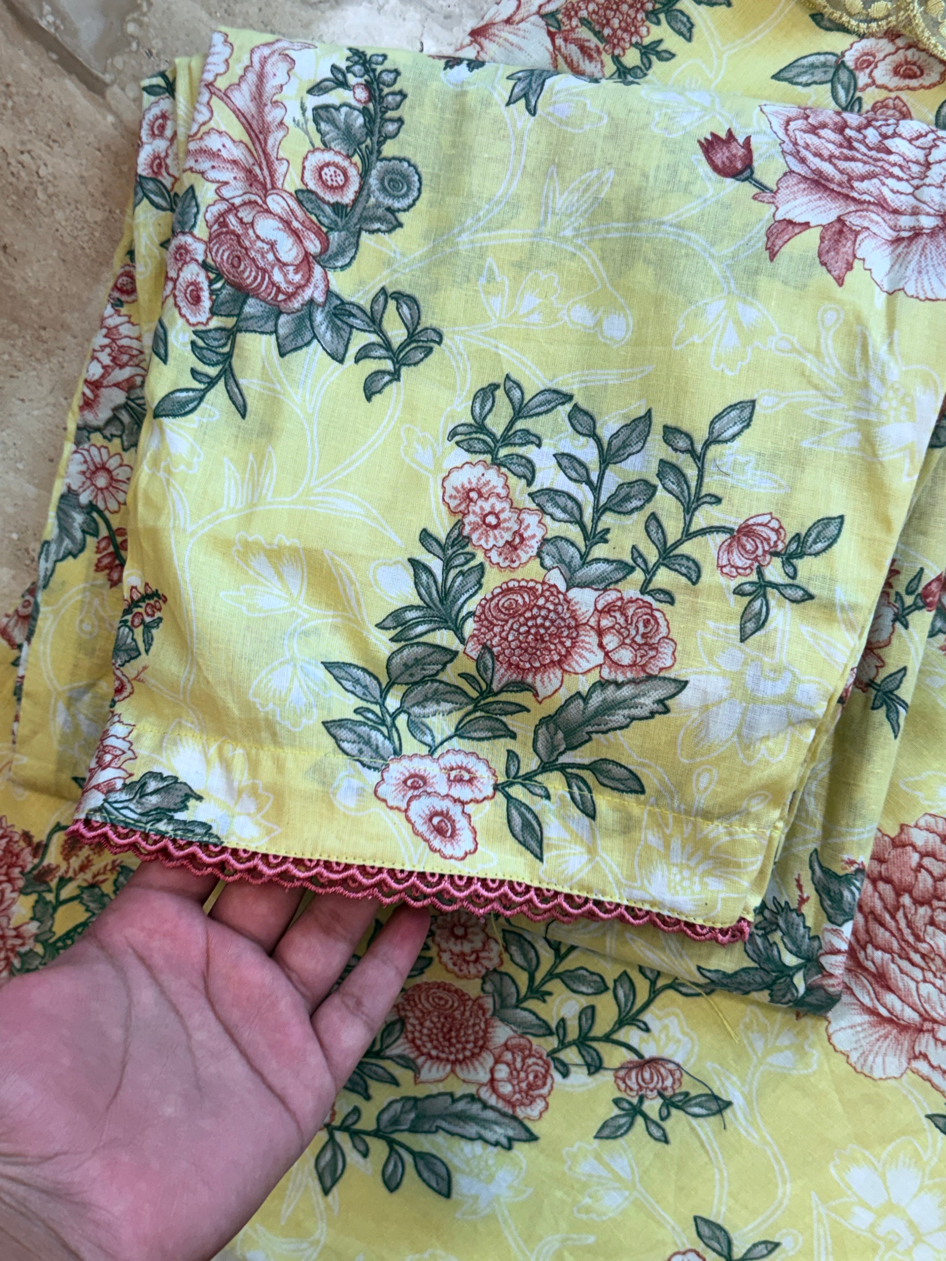 JADE YELLOW PATCH READYMADE SUIT
