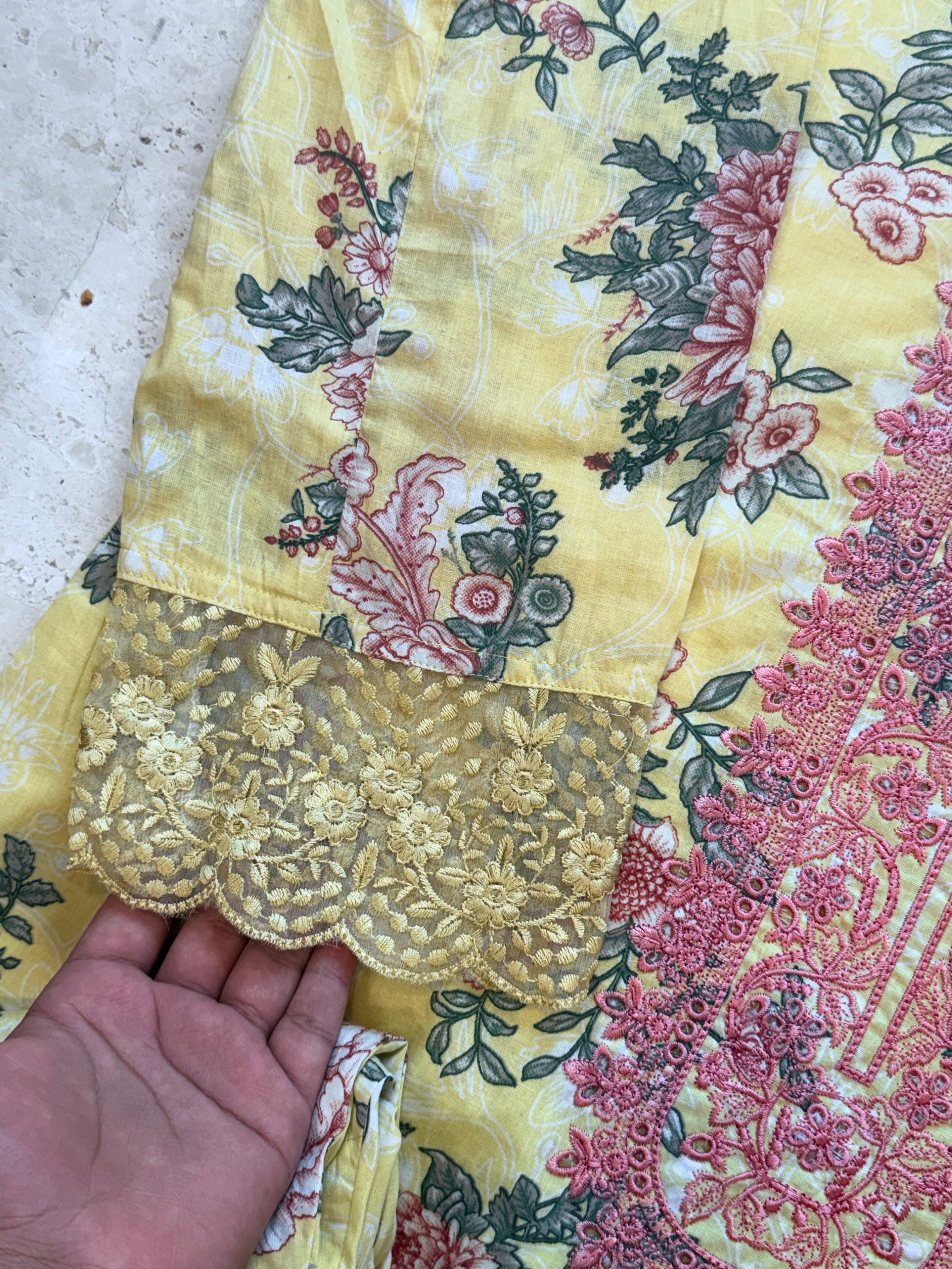 JADE YELLOW PATCH READYMADE SUIT