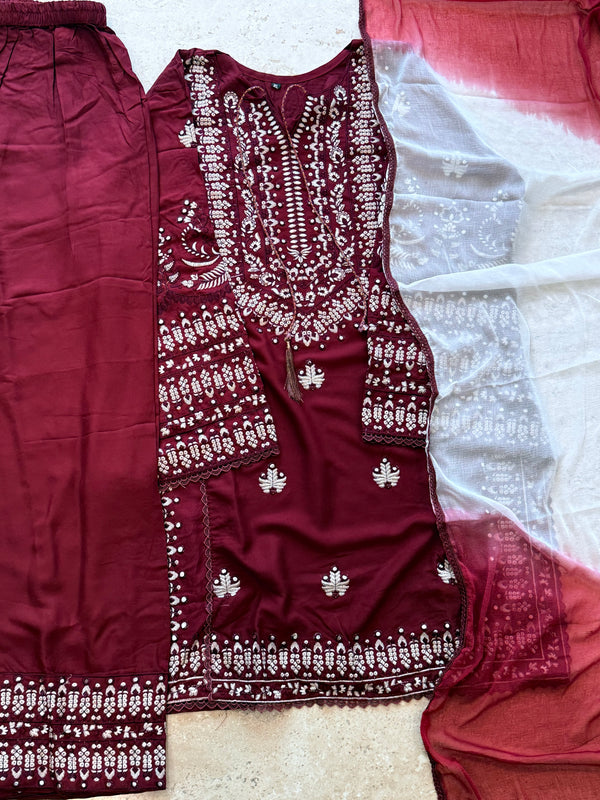 IMROZA RAYON EMBROIDERY SUIT 2