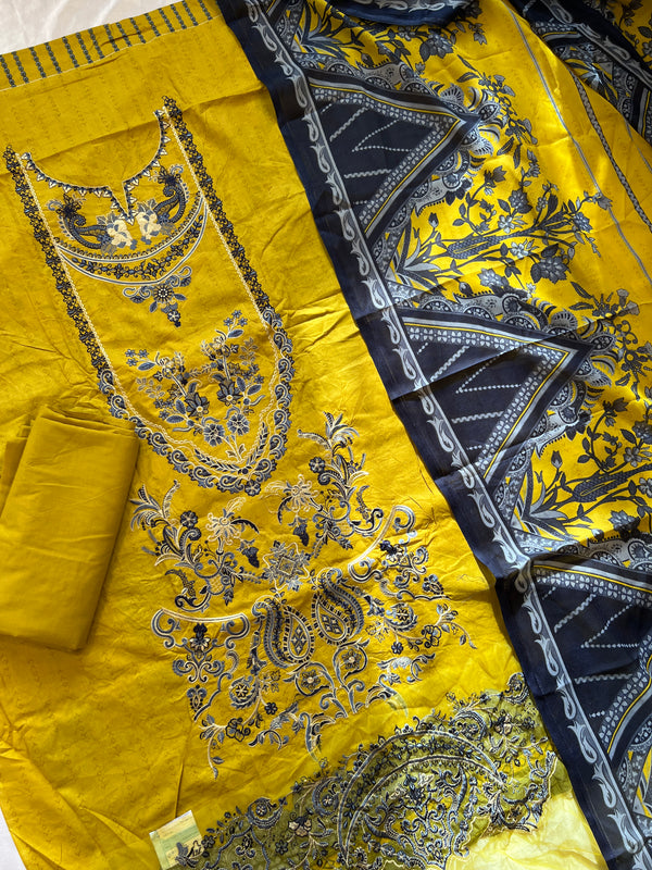 MUSTERED CHEVRON COTTON PATCH SUIT 3229J Q