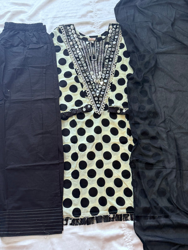 POLKA FARSHI SHALWAR SUIT 1 Q