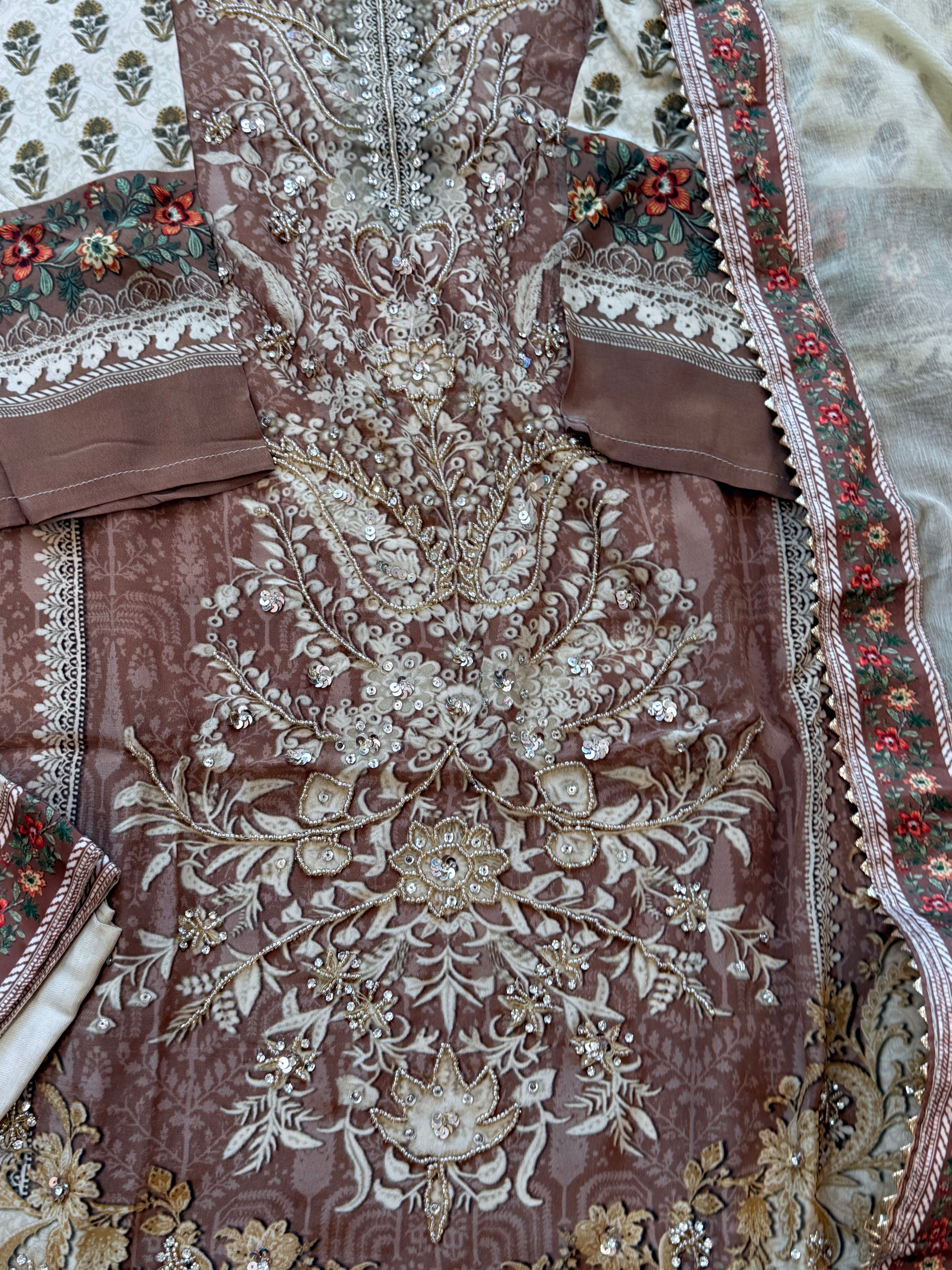 NAZAKAT CREPE READYMADE SUIT 3 Q