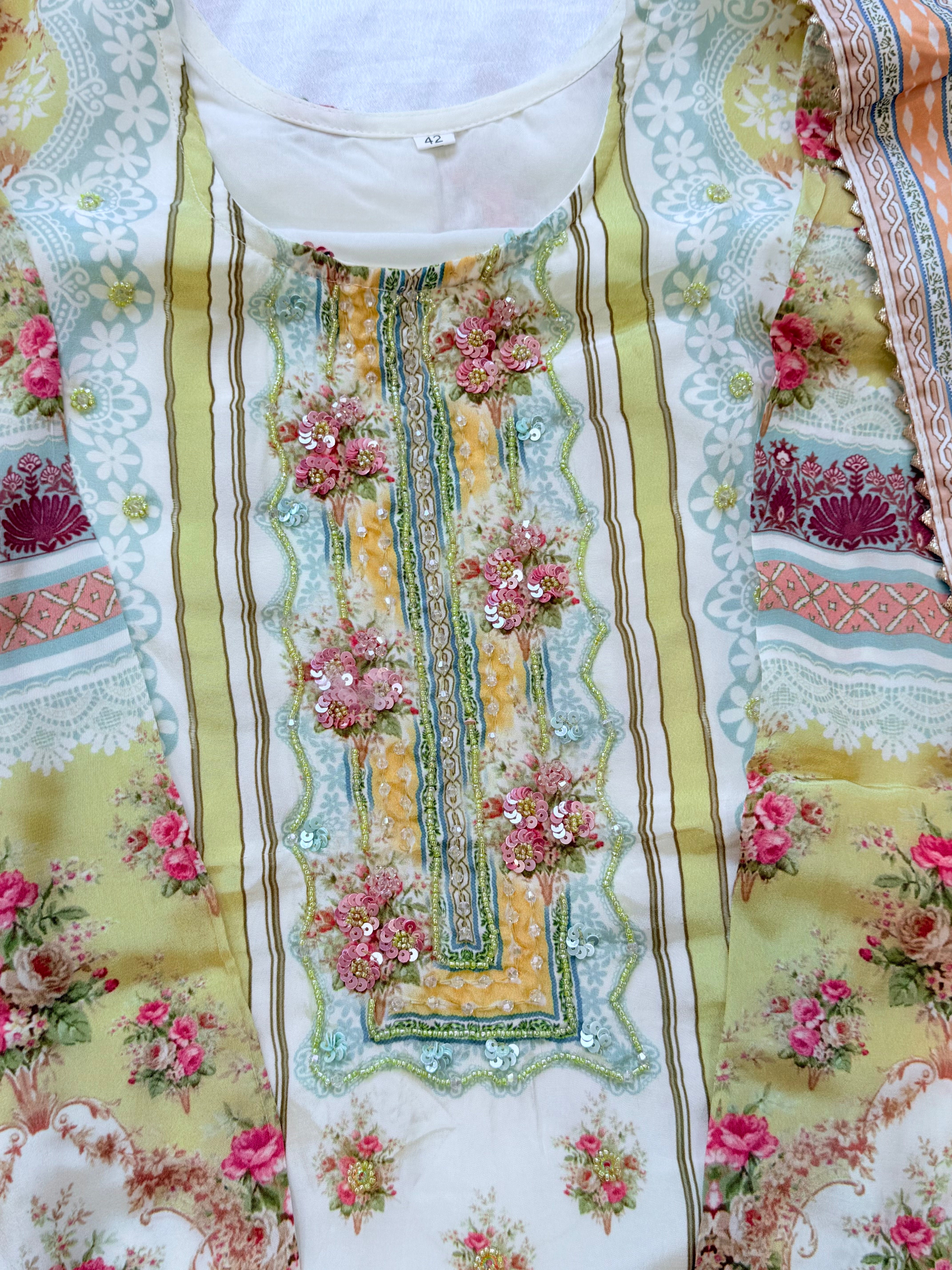 NAZAKAT CREPE READYMADE SUIT 2 Q