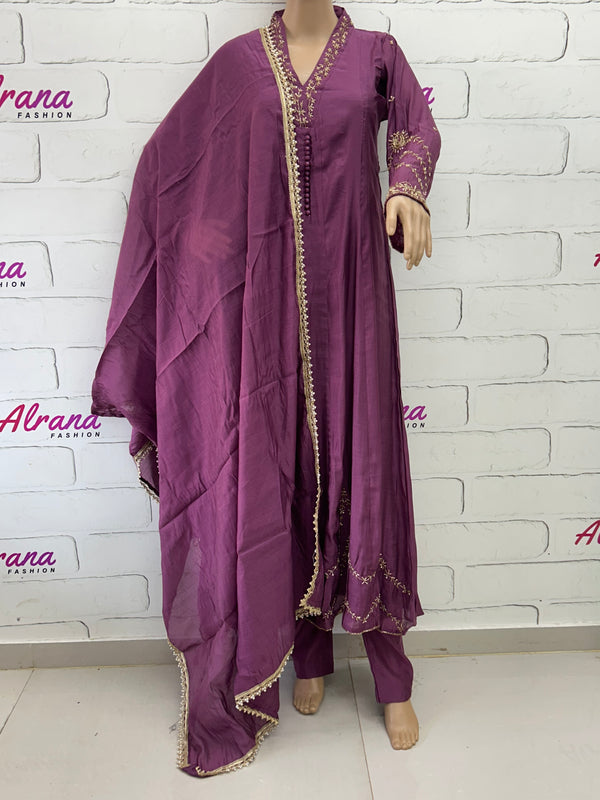 MUL CHANDERI HANDWORK FROCK 8001 Q