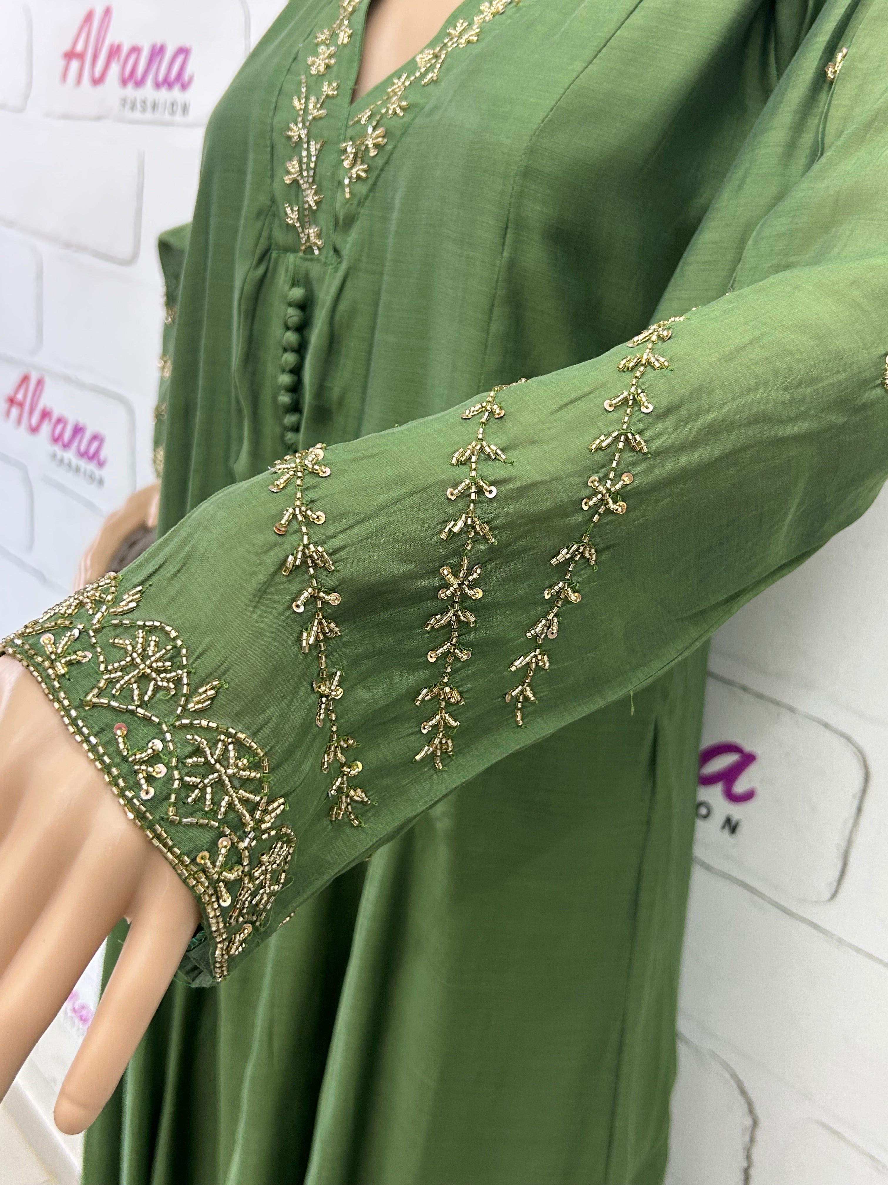 MUL CHANDERI HANDWORK FROCK 8001