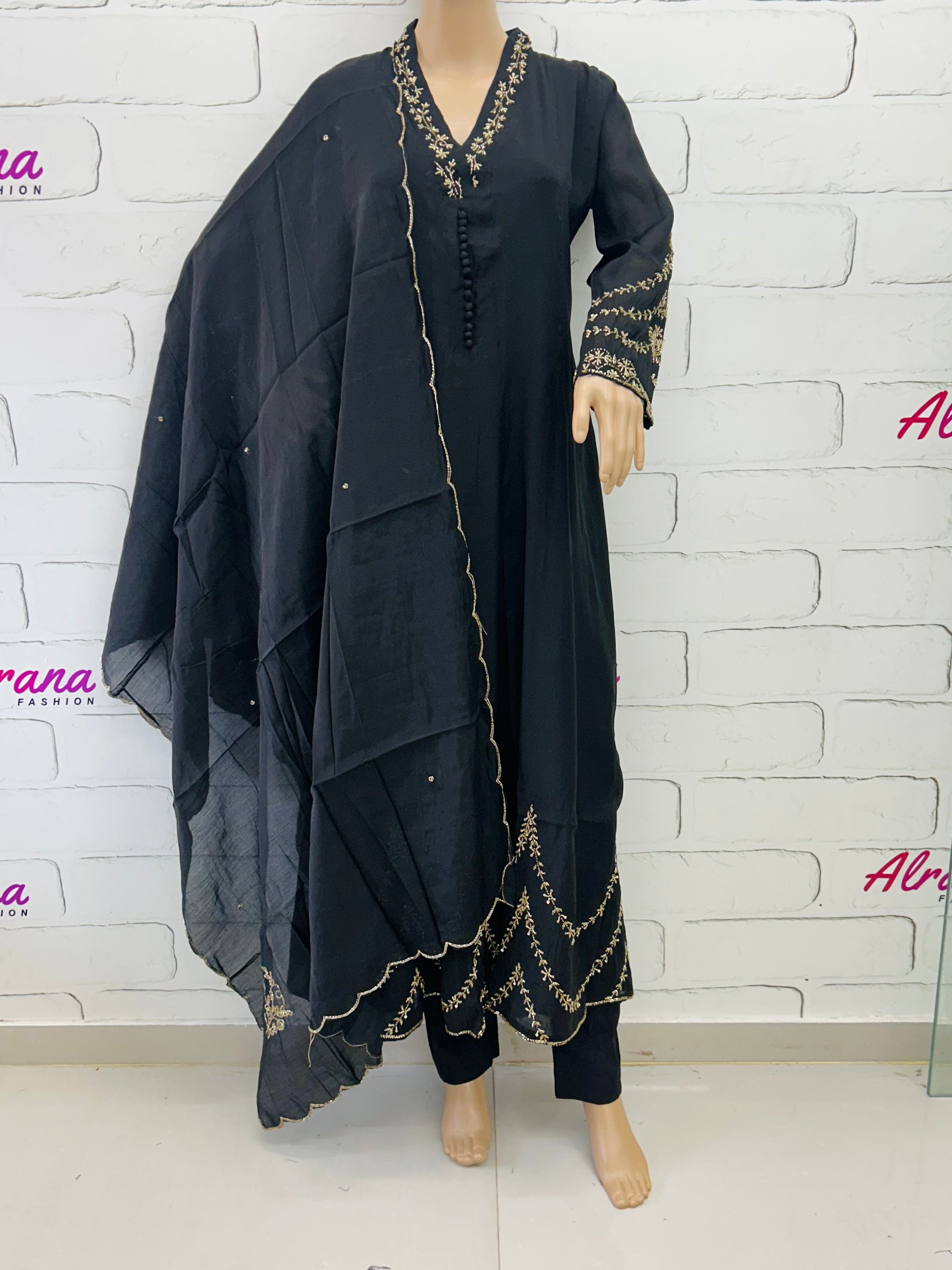 MUL CHANDERI HANDWORK FROCK 8001