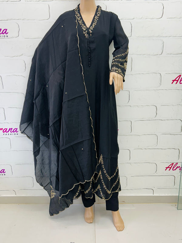 MUL CHANDERI HANDWORK FROCK 8001