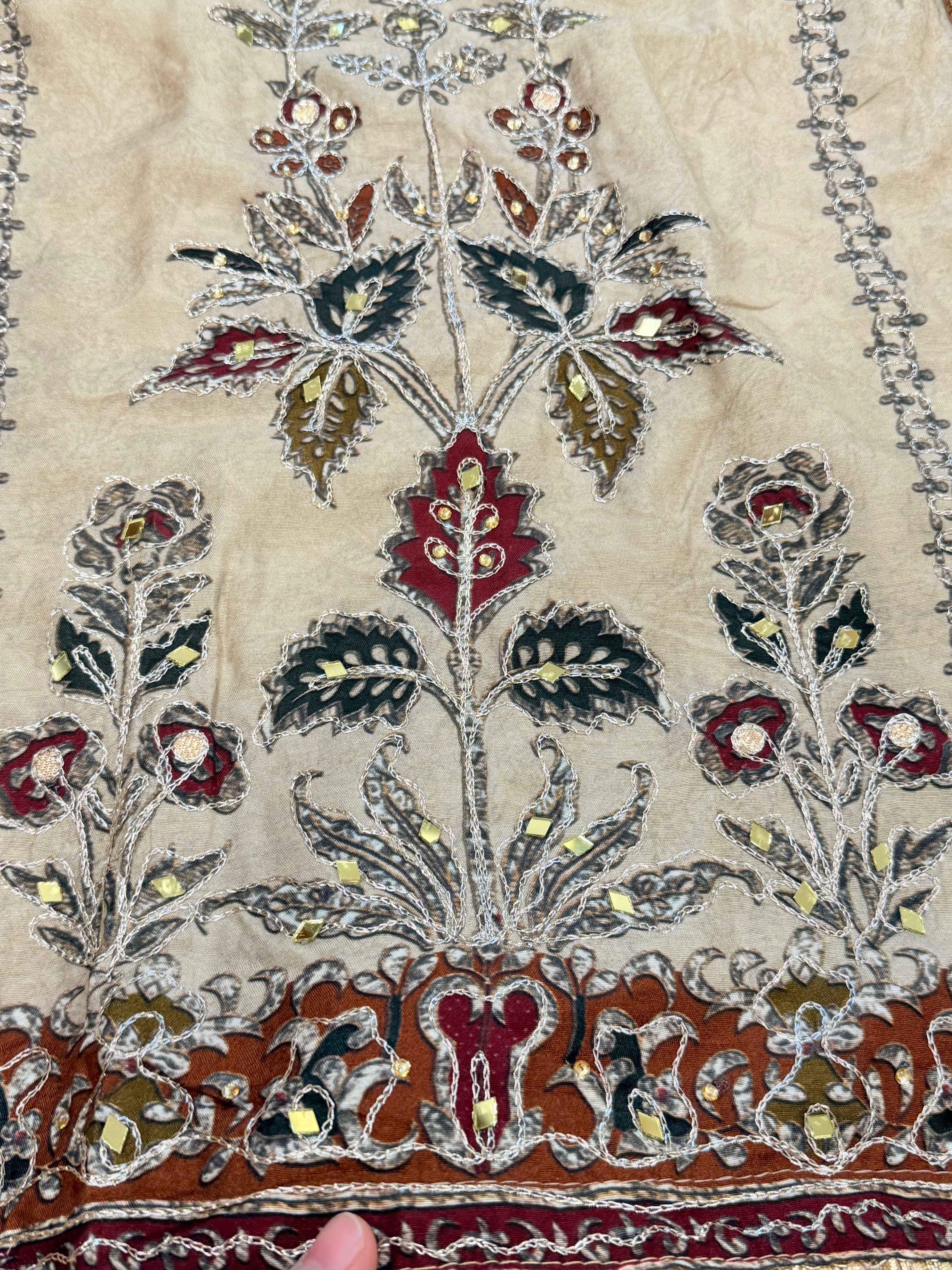 MUSLIN HAND EMBROIDERY SUIT 3 Q