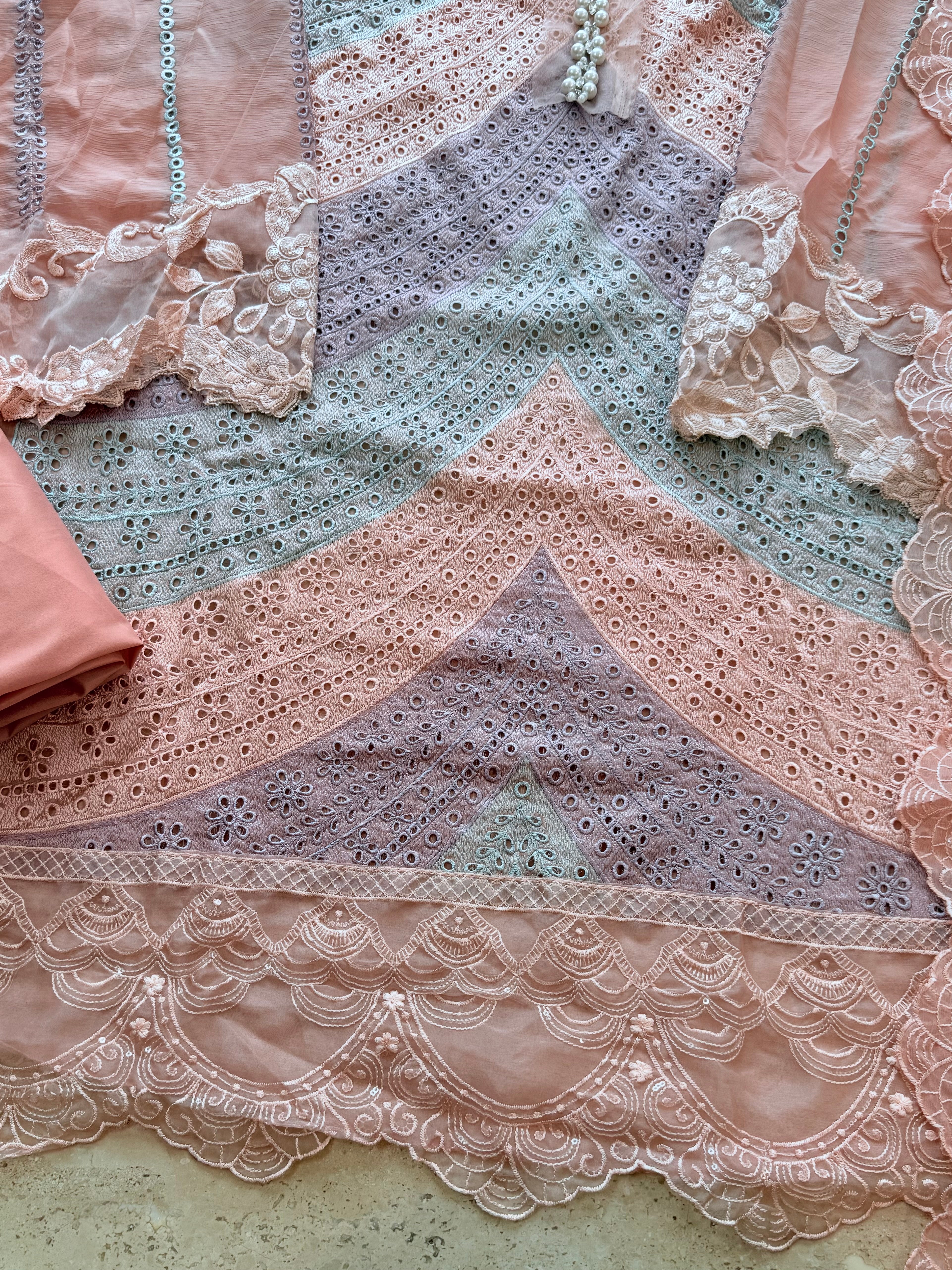 MARIA B CHIFFON EMBROIDERY SUIT 2