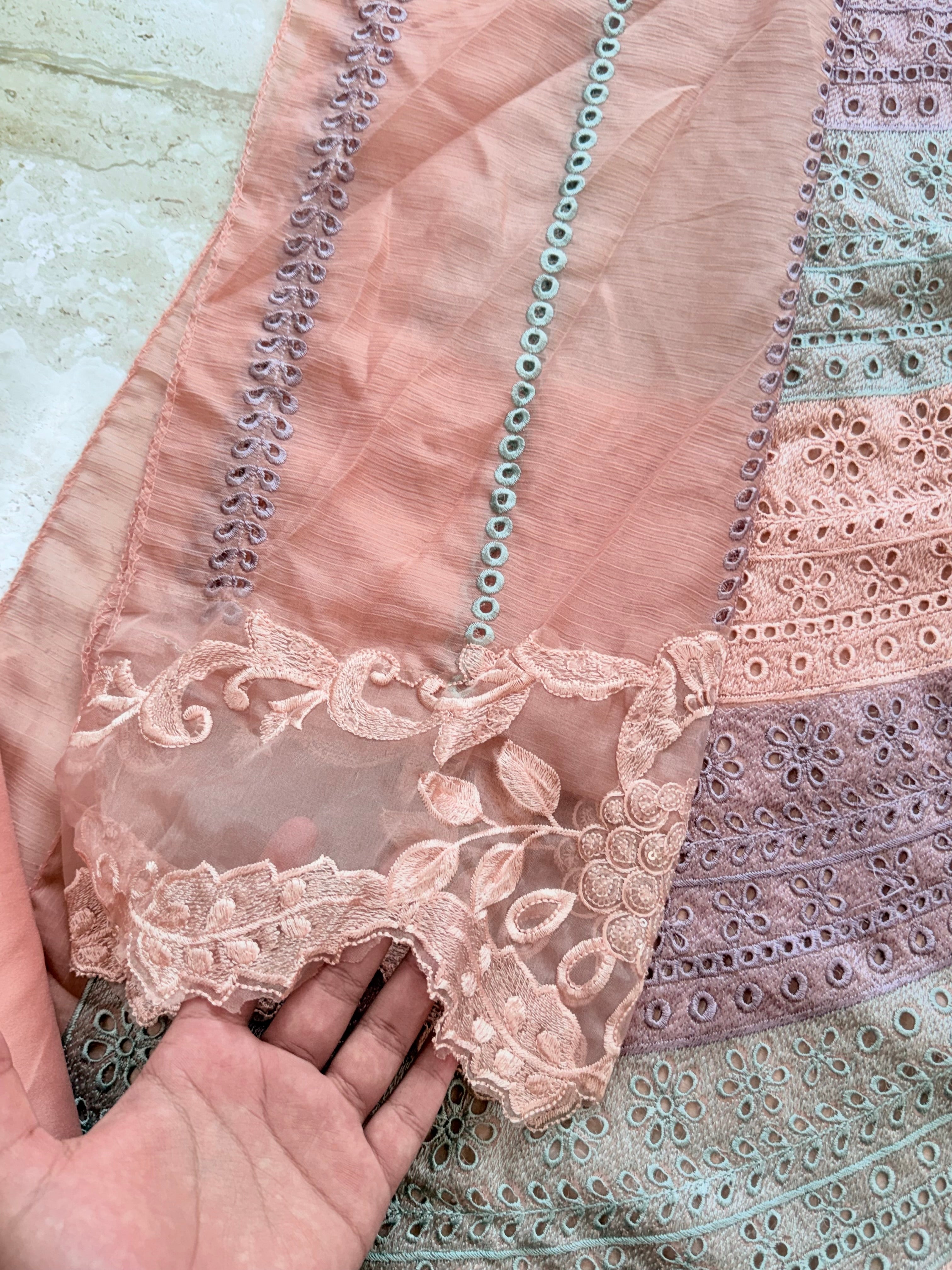 MARIA B CHIFFON EMBROIDERY SUIT 2