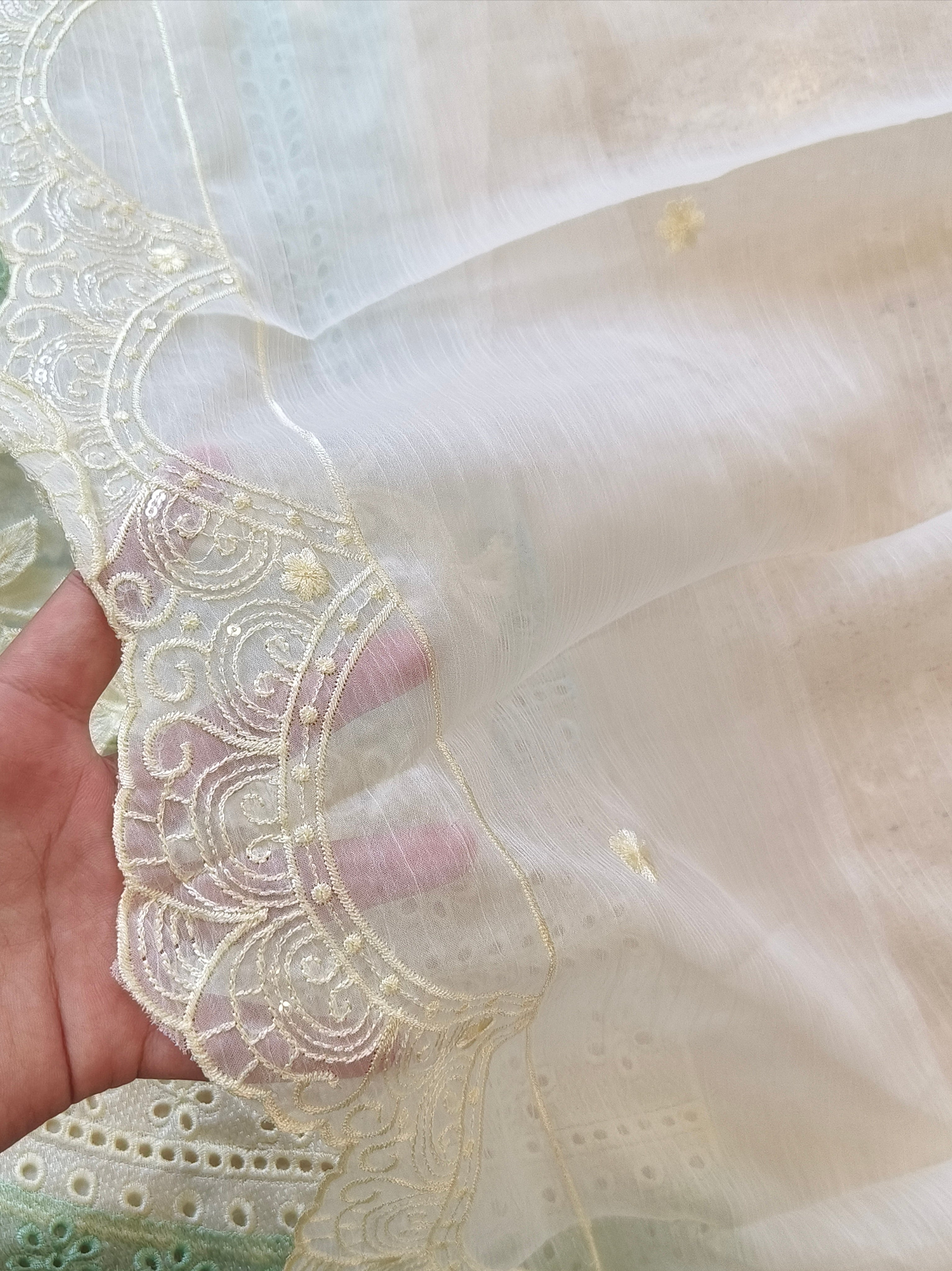 MARIA B CHIFFON EMBROIDERY SUIT 1