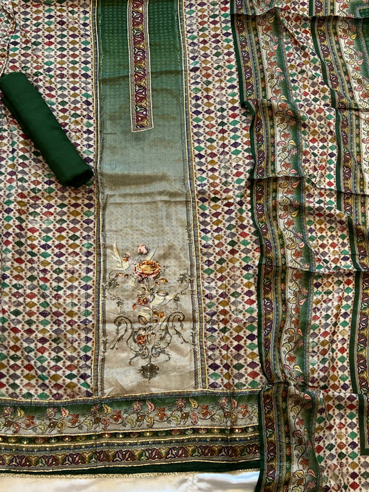 GREEN HANSA MUSLIN EMBROIDERY SUIT