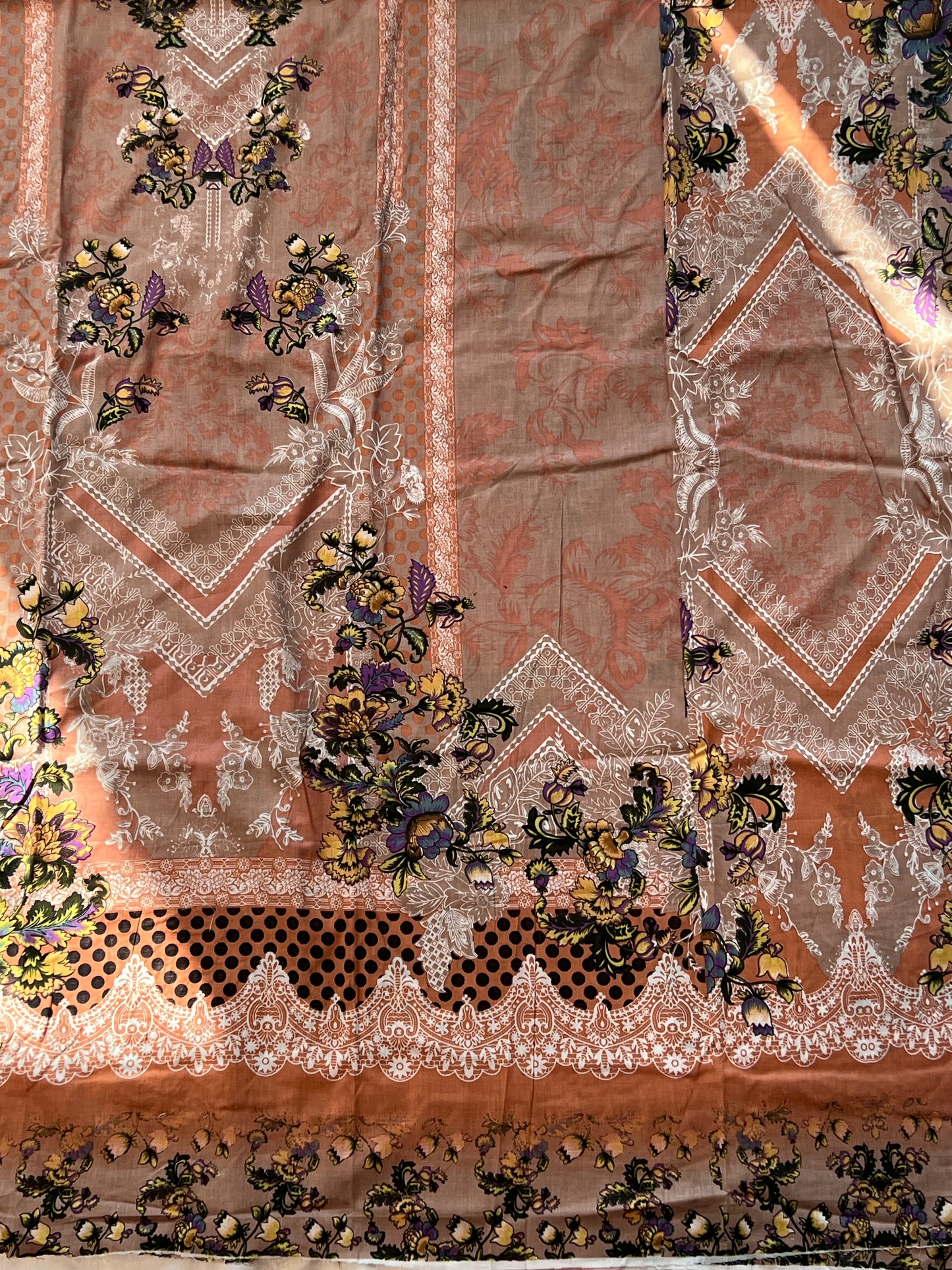 HARSHA PEACH COTTON PATCH SUIT