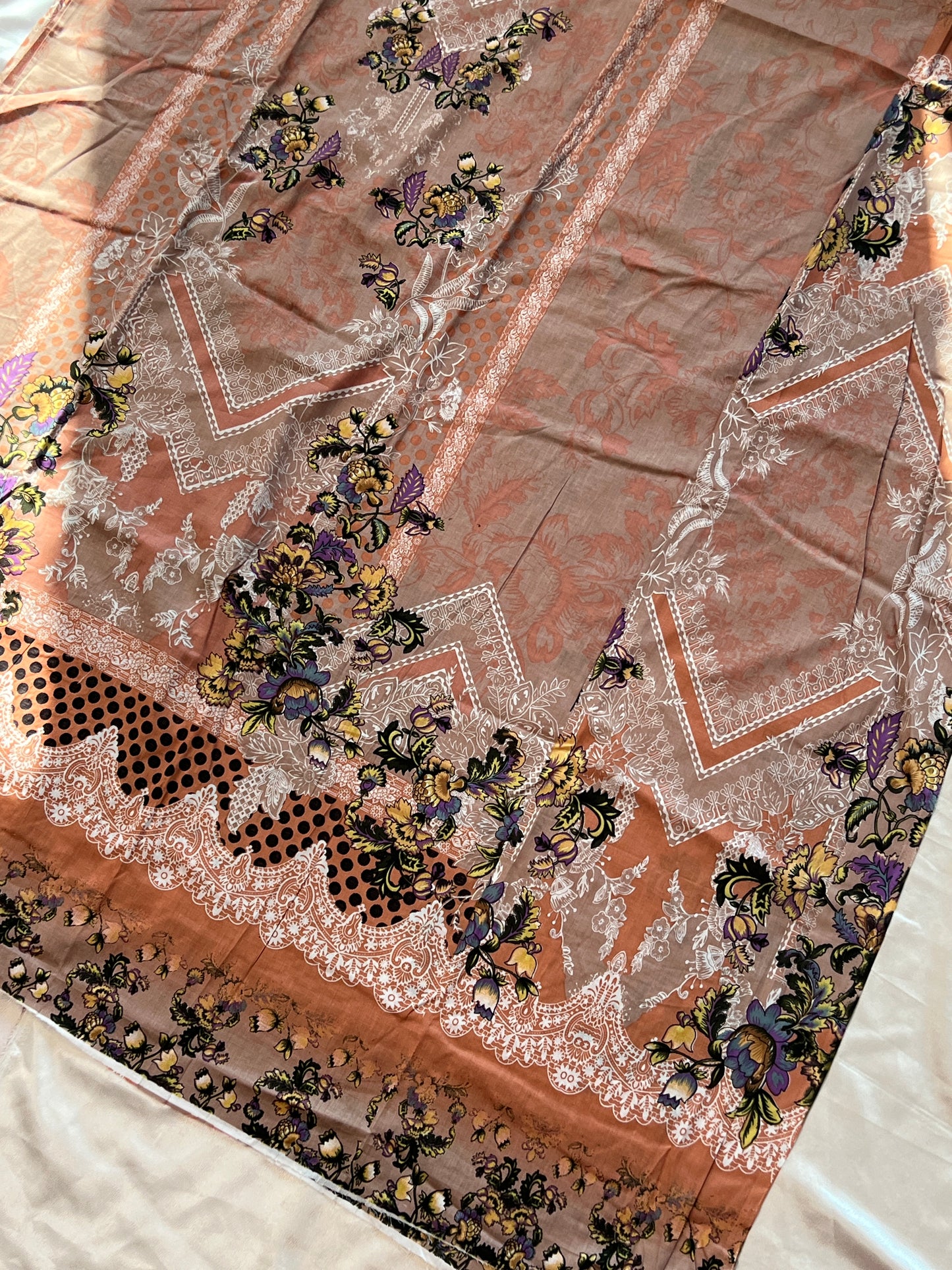 HARSHA PEACH COTTON PATCH SUIT