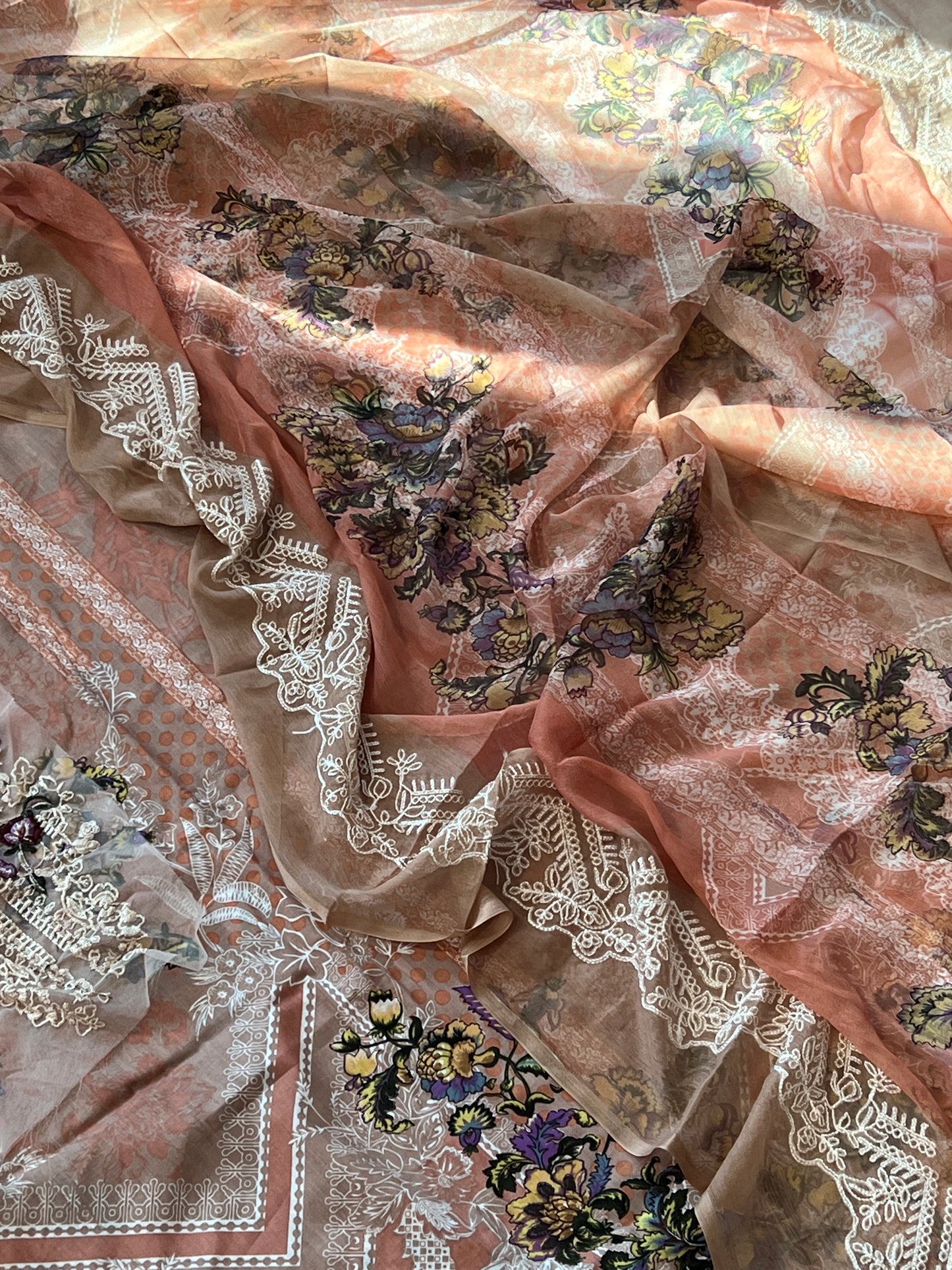 HARSHA PEACH COTTON PATCH SUIT