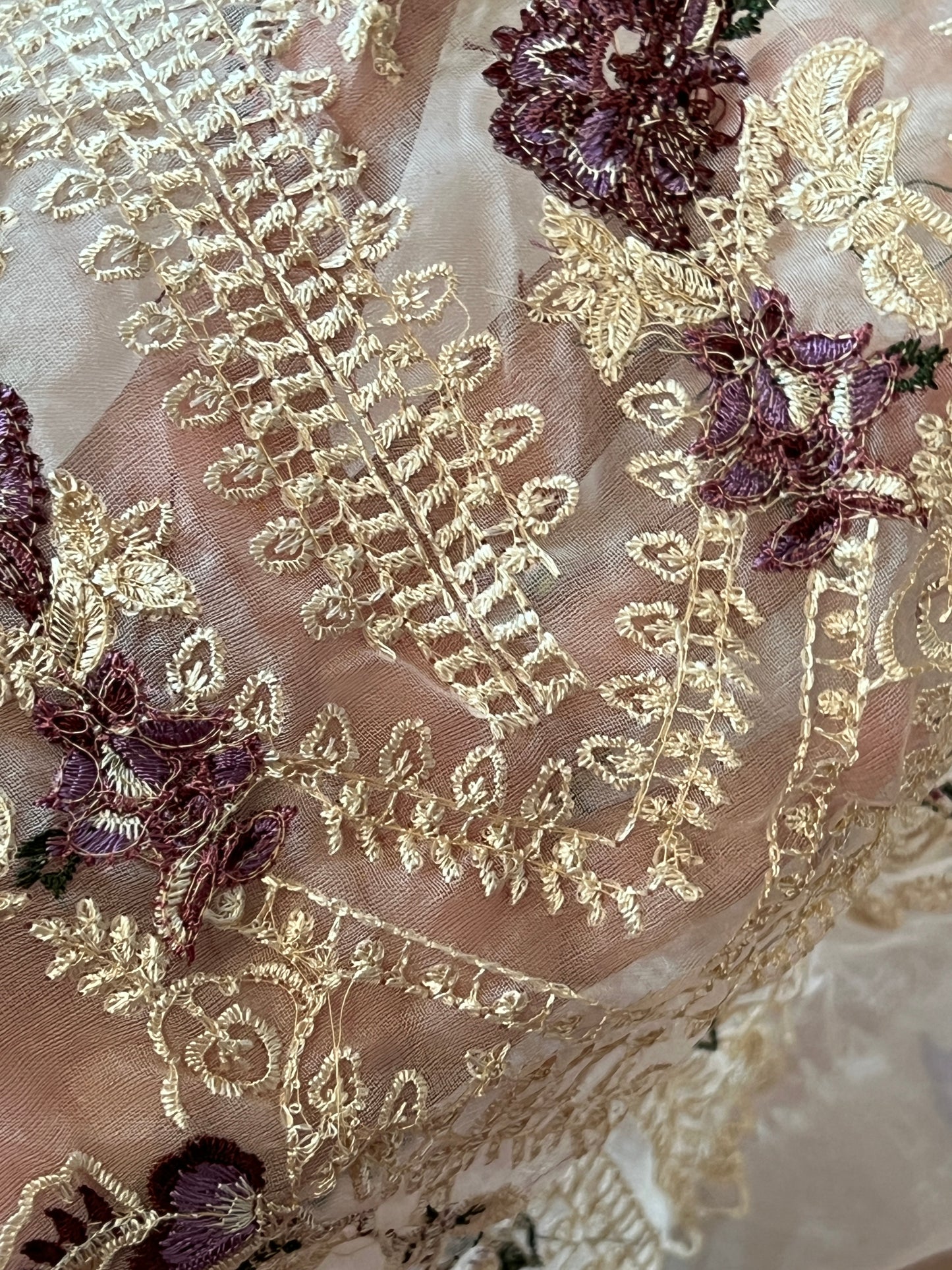 HARSHA PEACH COTTON PATCH SUIT