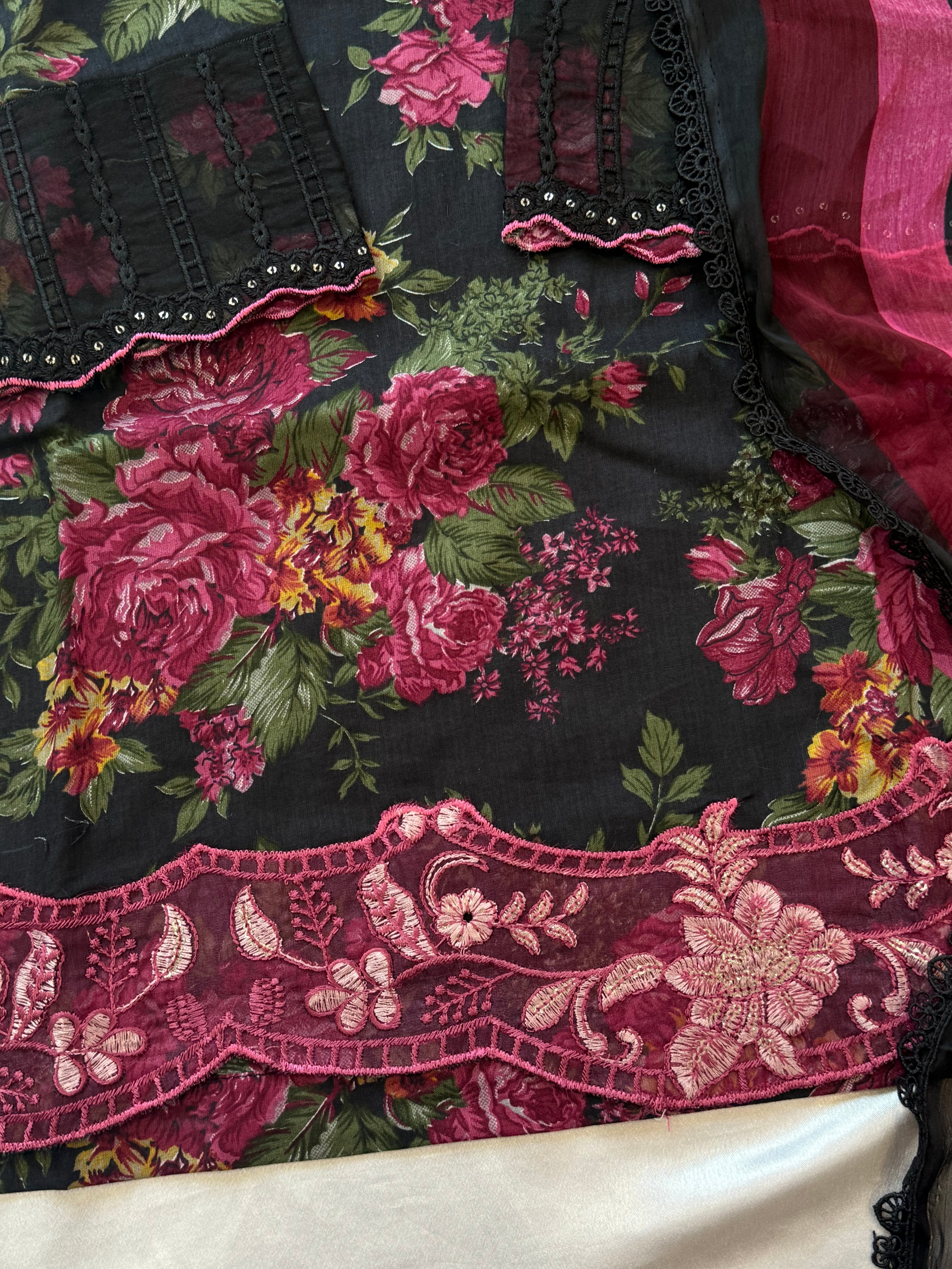 FLORAL COTTON PATCH GARARA SUIT