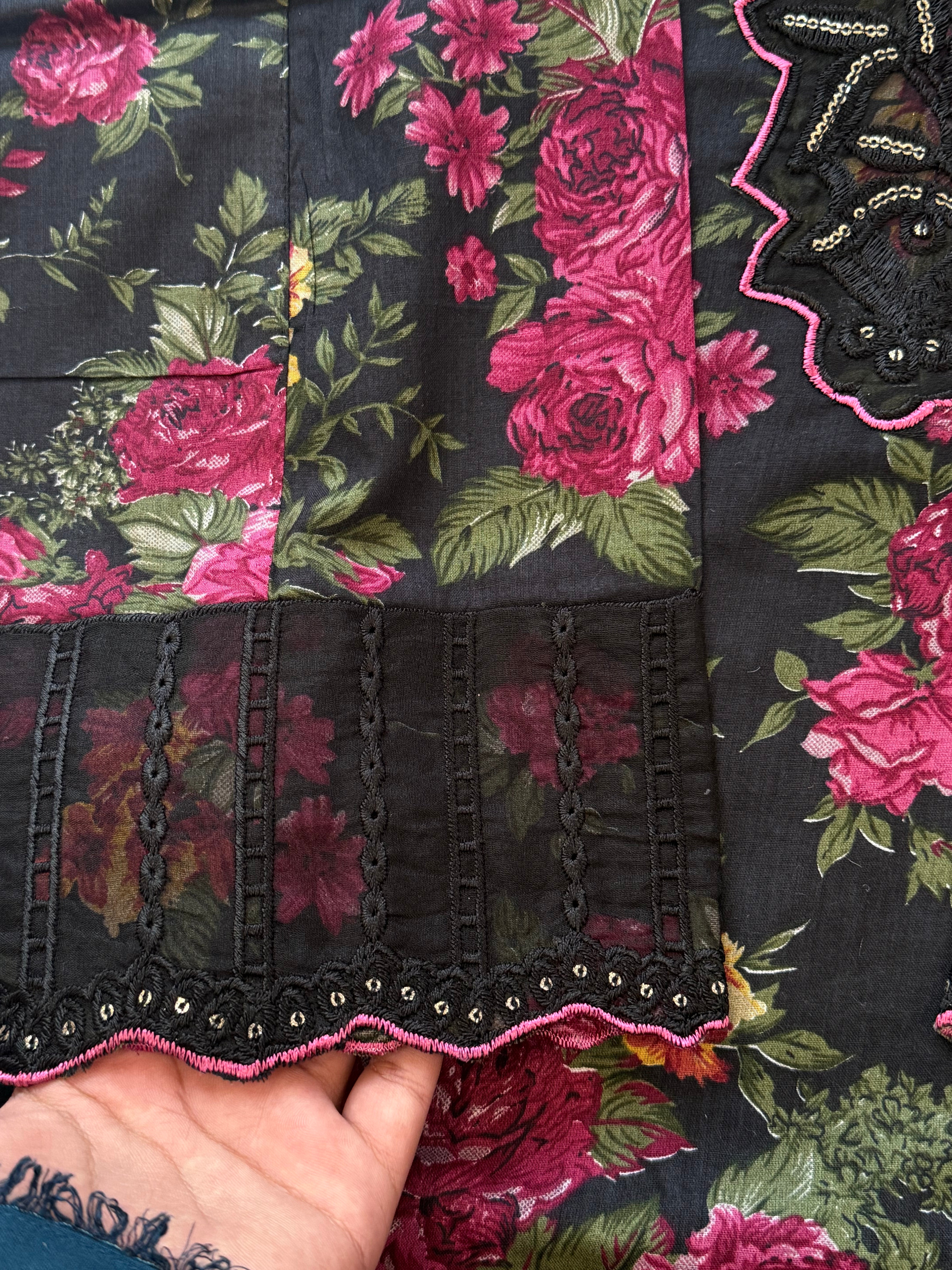 FLORAL COTTON PATCH GARARA SUIT